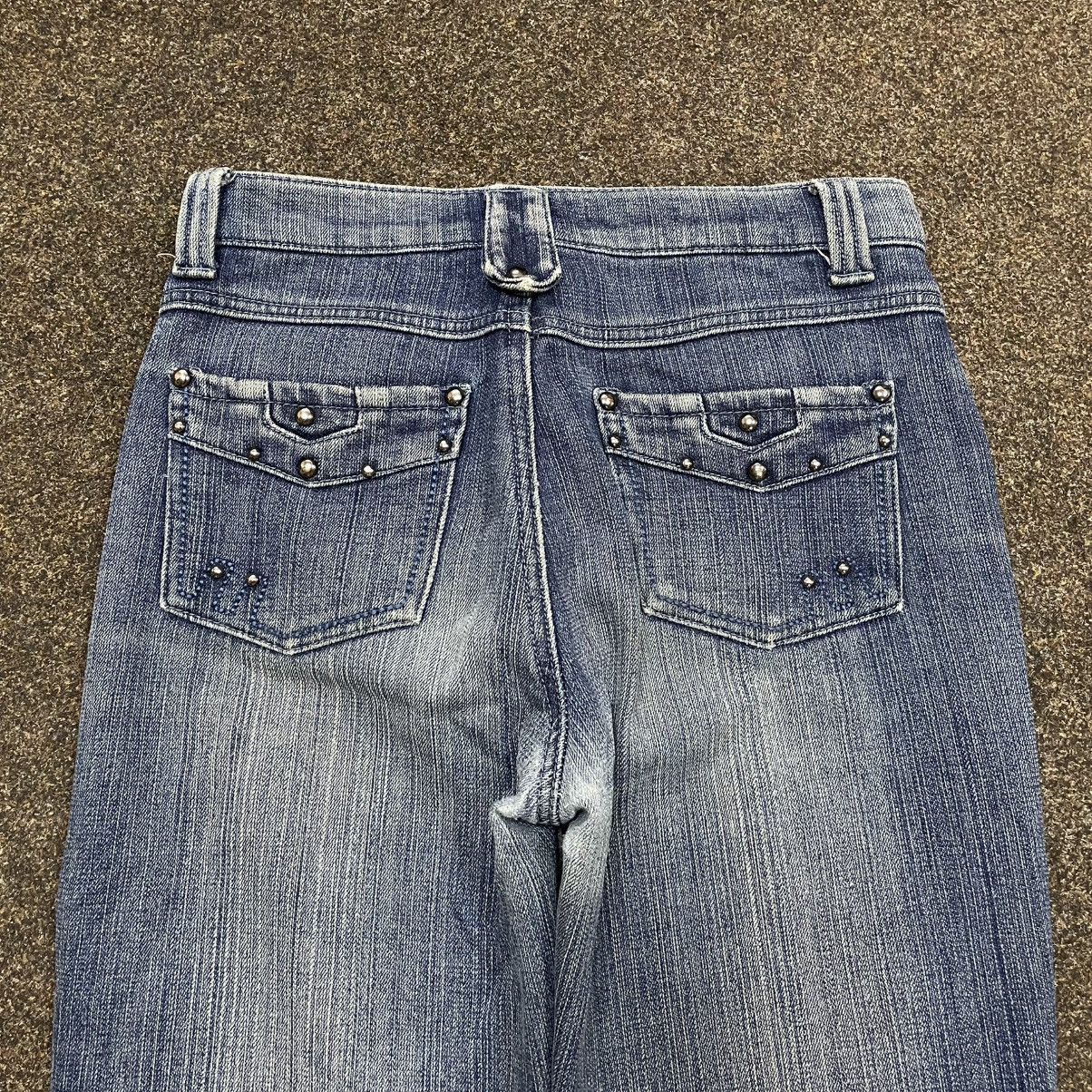 Vintage Vintage Y2K Bootcut Flared Jeans Thrashed Fade Skater Baggy Size 34" / US 12 / IT 48 - 3 Thumbnail