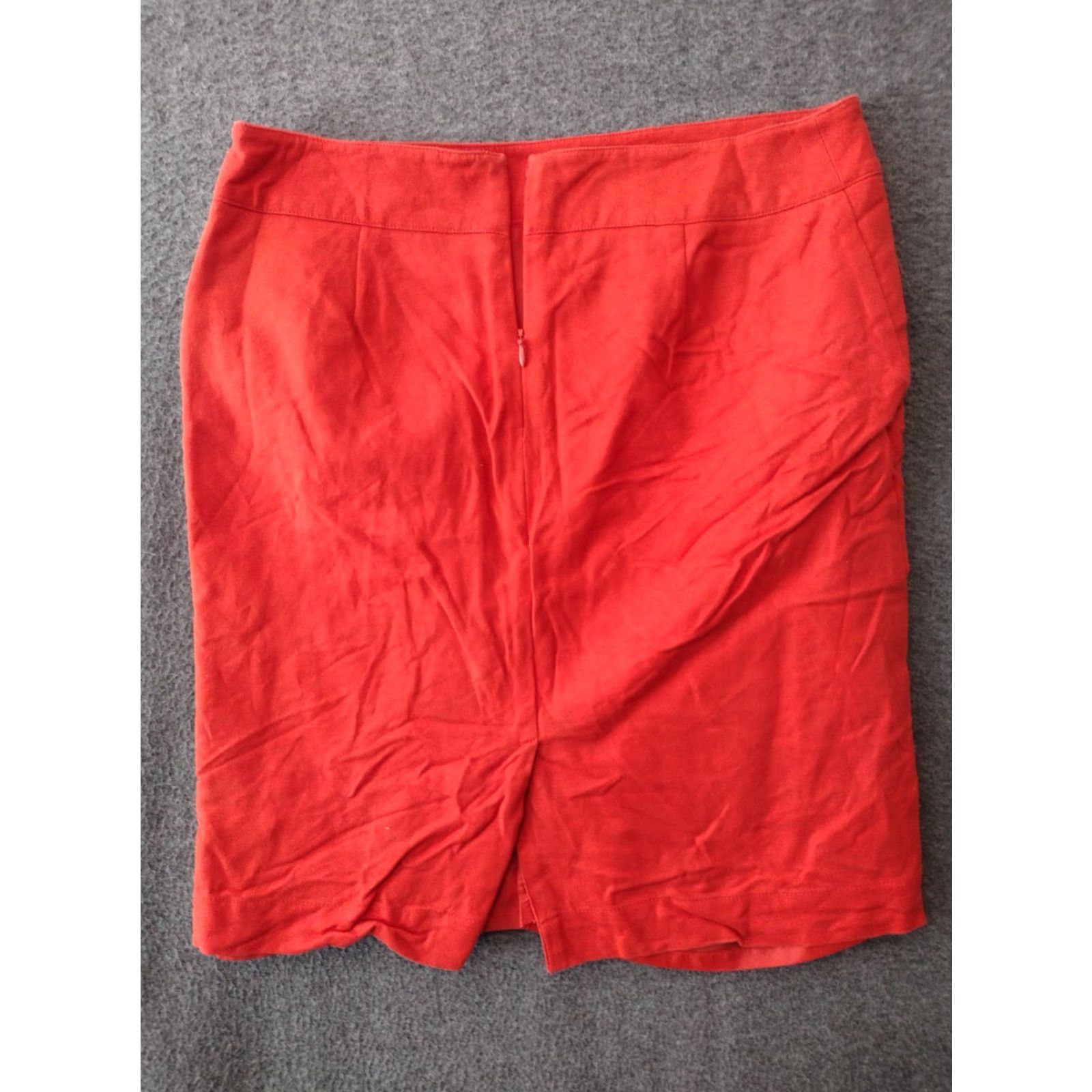 Merona Merona Red A-Line Skirt - Women - Size 6 - Lined - Back Zip - Slit - Short - Casual - Cotton/Polyester/Rayon Blend Size 28" / US 6 / IT 42 - 2 Thumbnail