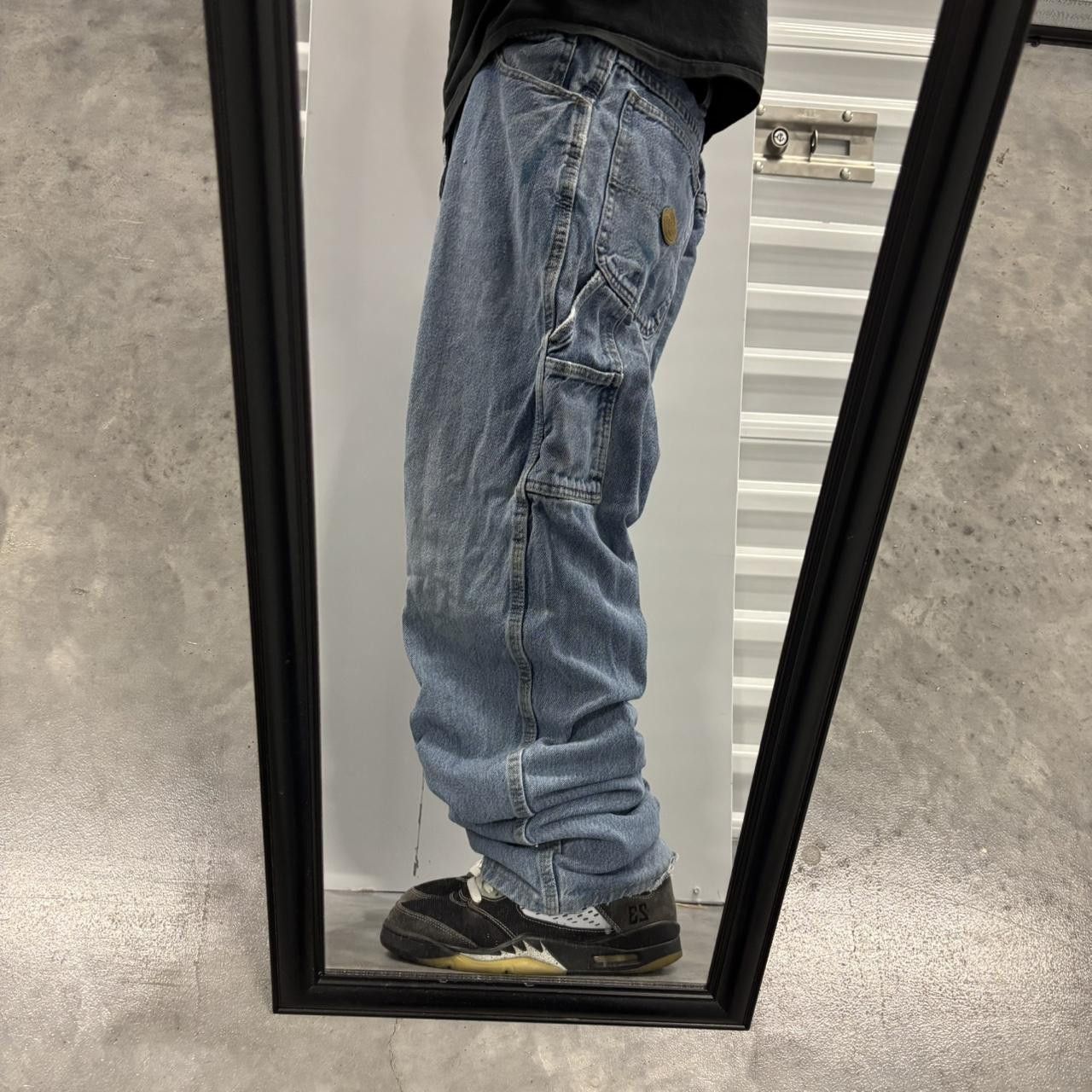 Japanese Brand × Vintage Crazy Vintage Y2K/2000s Baggy Faded Light Wash Skater Style Carpenter Denim Jeans! Size US 40 / EU 56 - 2 Thumbnail