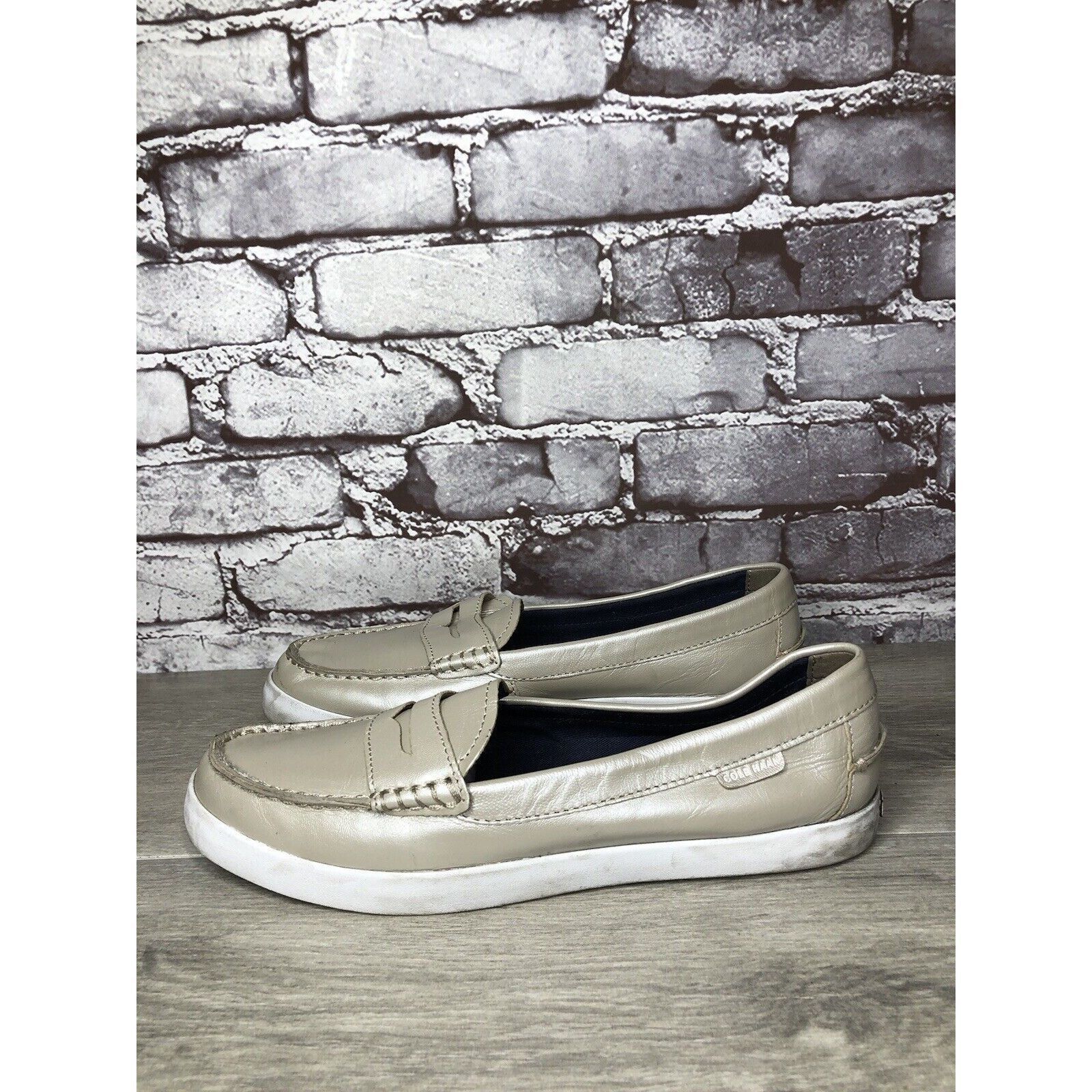 Cole Haan Cole Haan Silver Leather Penny Loafer Casual Slip On Shoes W Size US 9.5 / IT 39.5 - 3 Thumbnail