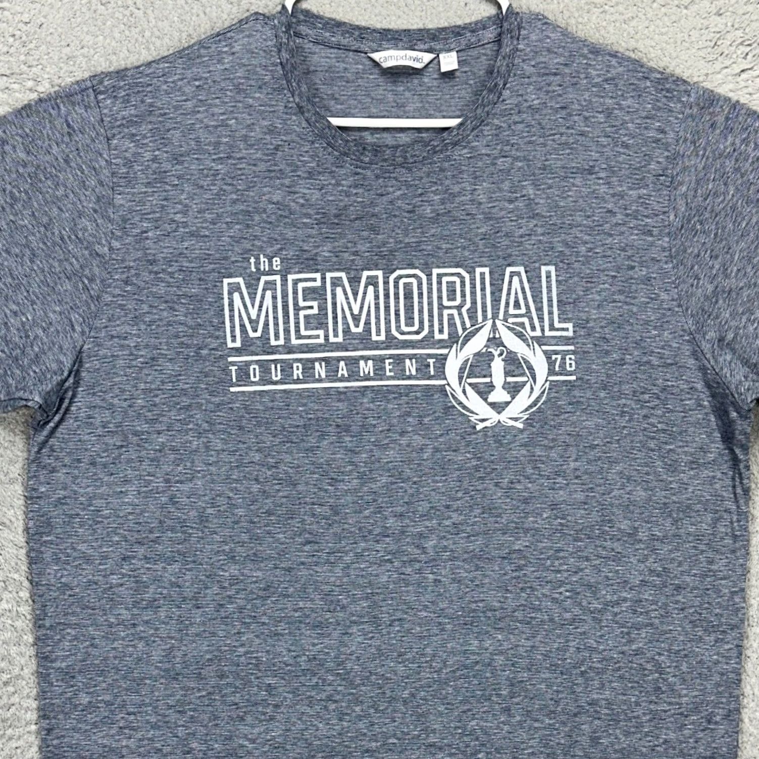 Vintage Camp David Mens T-Shirt 2XL Blue Graphic Print The Memorial Tournament Tee Shirt Adult Mens Short Sleeve Crew Neck Cotton Blend Vintage: No Size US XXL / EU 58 / 5 - 2 Thumbnail