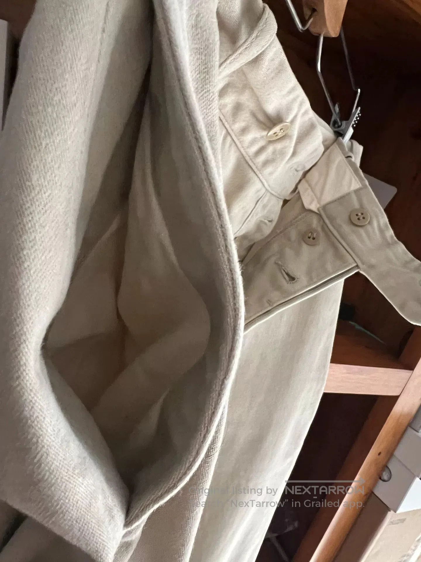 At Last & Co stylish timeworn butchers pants in beige. Size US 34 / EU 50 - 6 Thumbnail
