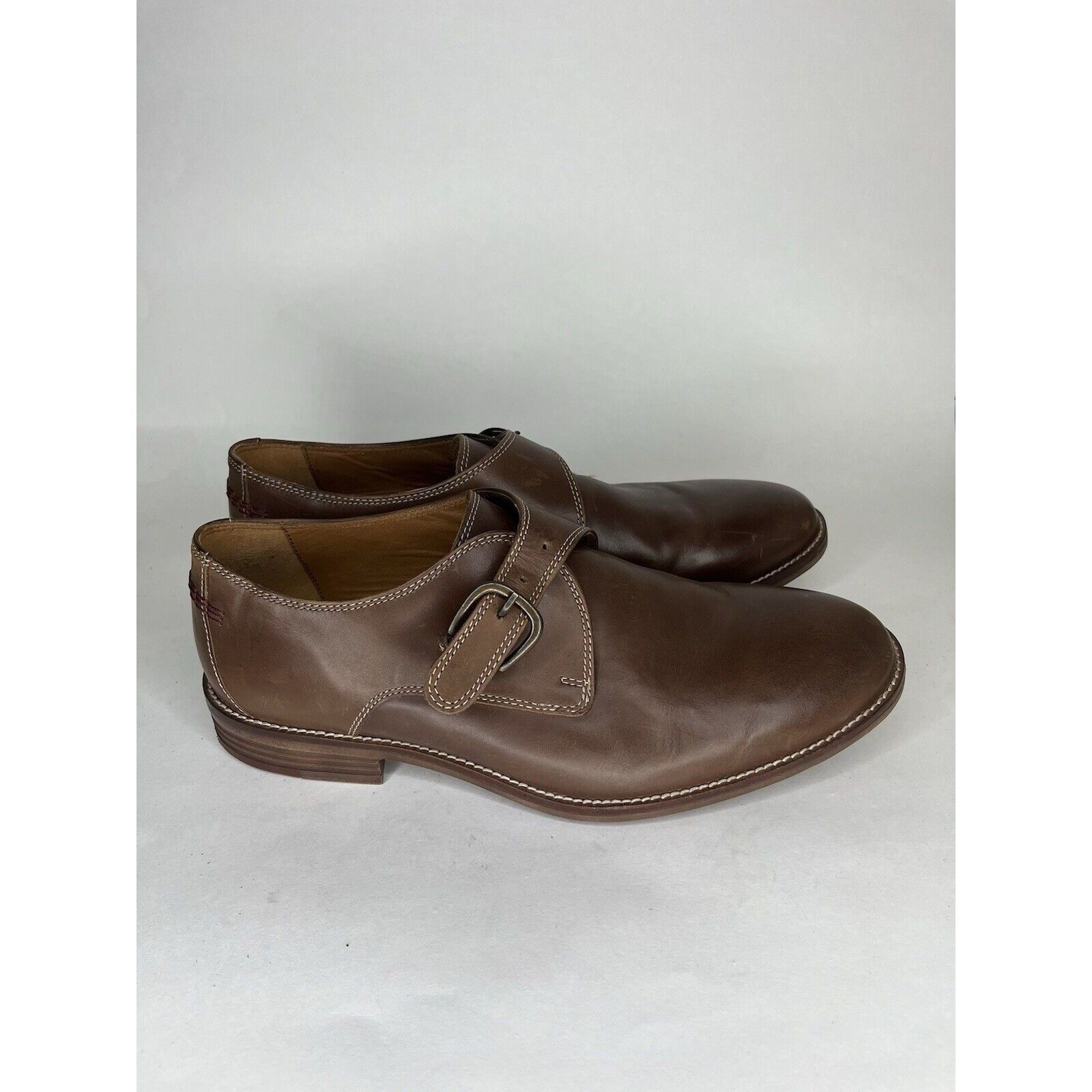 Hush Puppies Hush Puppies Brown Leather Monk Strap Loafers Dress Shoes Me Size US 10.5 / EU 43-44 - 14 Thumbnail