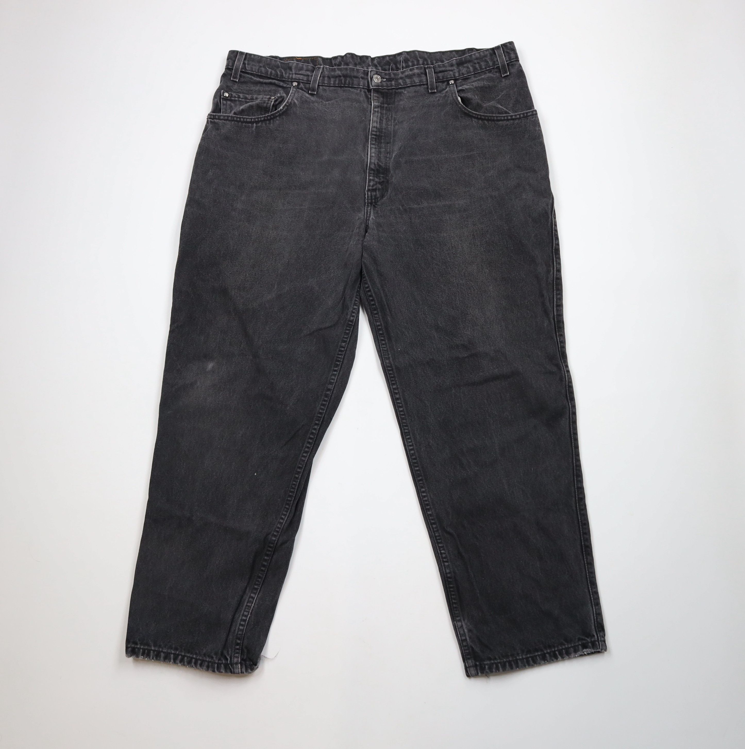 Levi's × Vintage Vintage 90s Levis 545 Loose Fit Wide Leg Denim Jeans Black Size US 44 / EU 60 - 1 Thumbnail