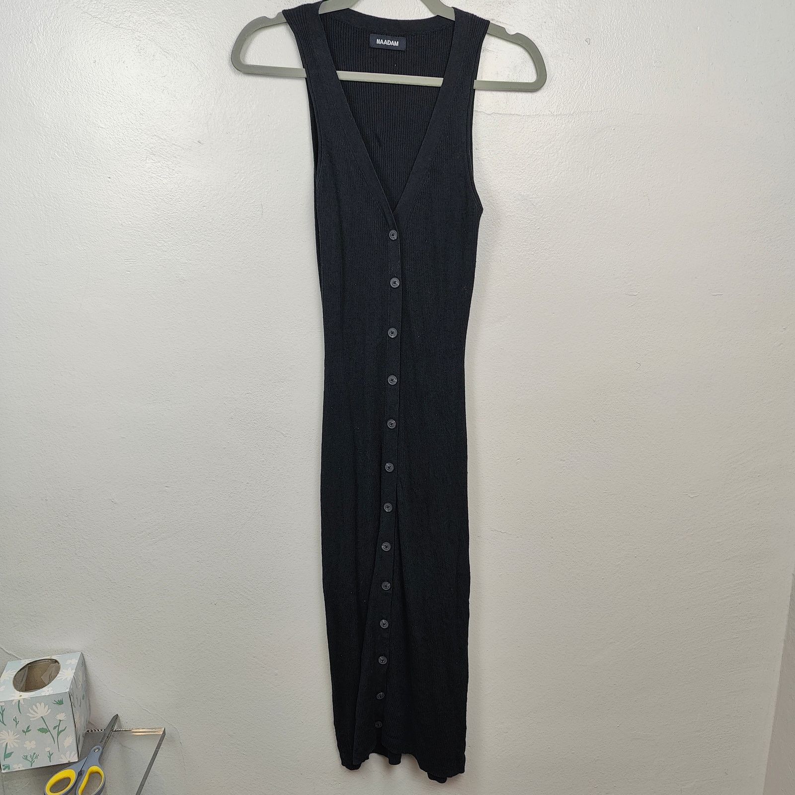 NAADAM Naadam Silk Cashmere Ribbed Tank Dress Womens XS Black Size XS / US 0-2 / IT 36-38 - 1 Thumbnail