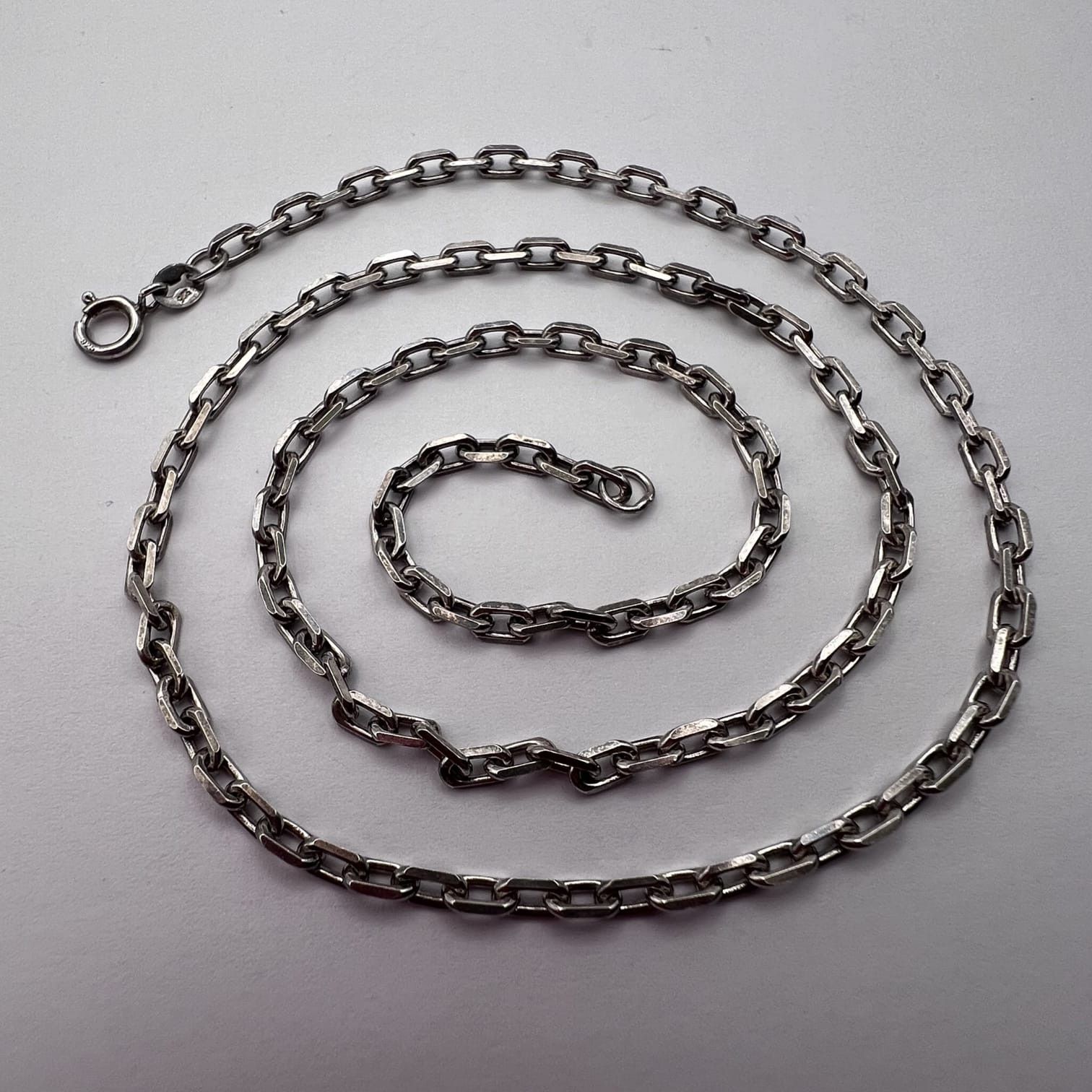 Sterling Silver Vintage 925 Sterling Silver Chain Necklace Solid Link 10.4g Size ONE SIZE - 1 Thumbnail