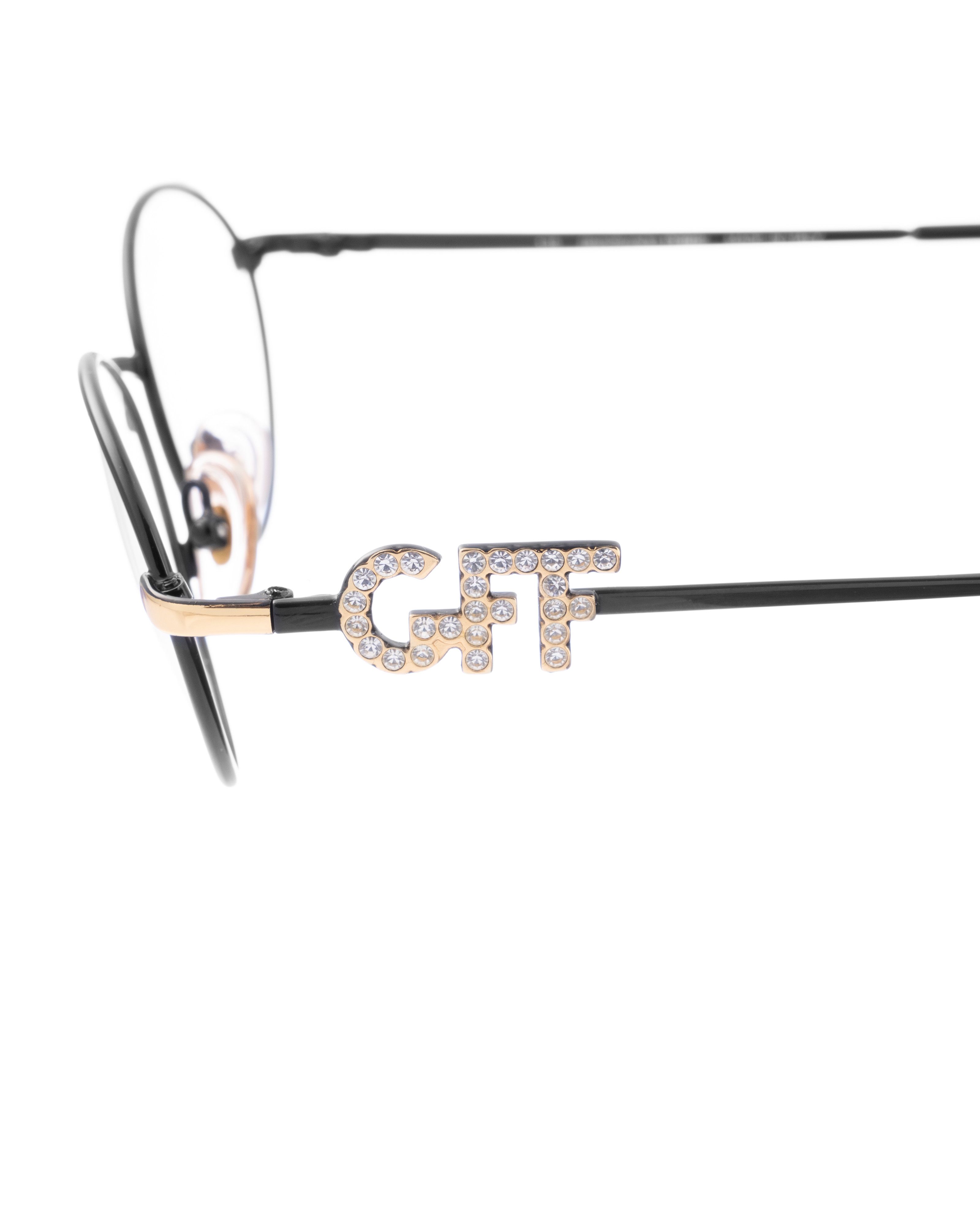 Gianfranco Ferre Gianfranco Ferre 00s Black Oval Glasses with Crystals Size ONE SIZE - 3 Thumbnail