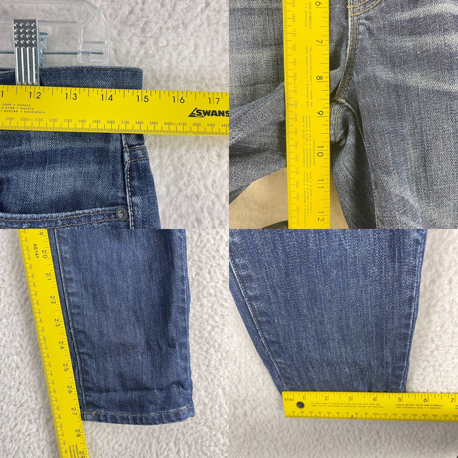 Vince Vince Jeans Womens 25 Blue Denim Mid-Rise Relaxed Rolled 5-Pocket City USA Bohemian Skinny Denim Jeans Women Size 42" / US 20 - 8 Thumbnail