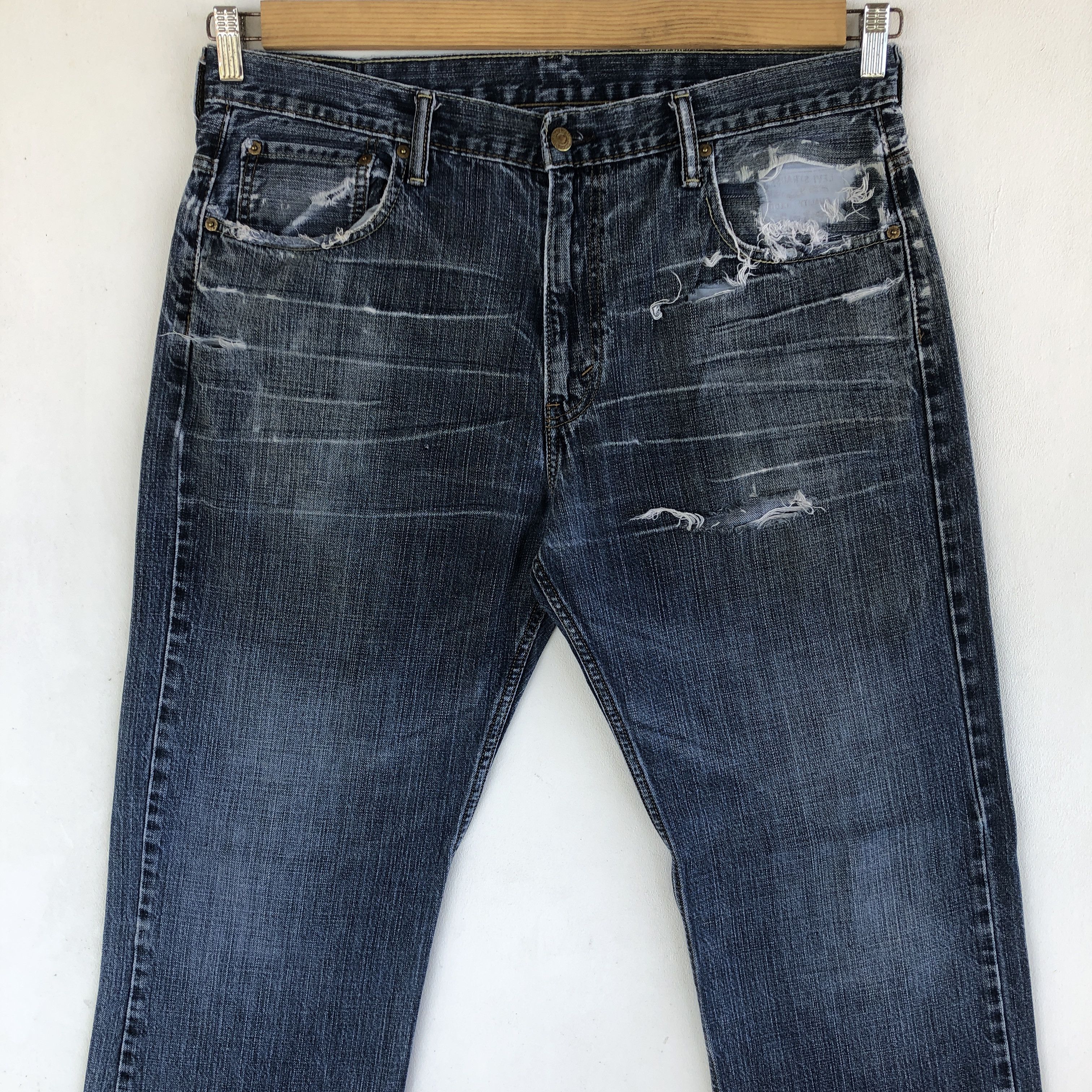 Levi's Crazy Y2K Baggy Distressed Levi's 569 Jeans Grunge Denim Size US 34 / EU 50 - 3 Thumbnail