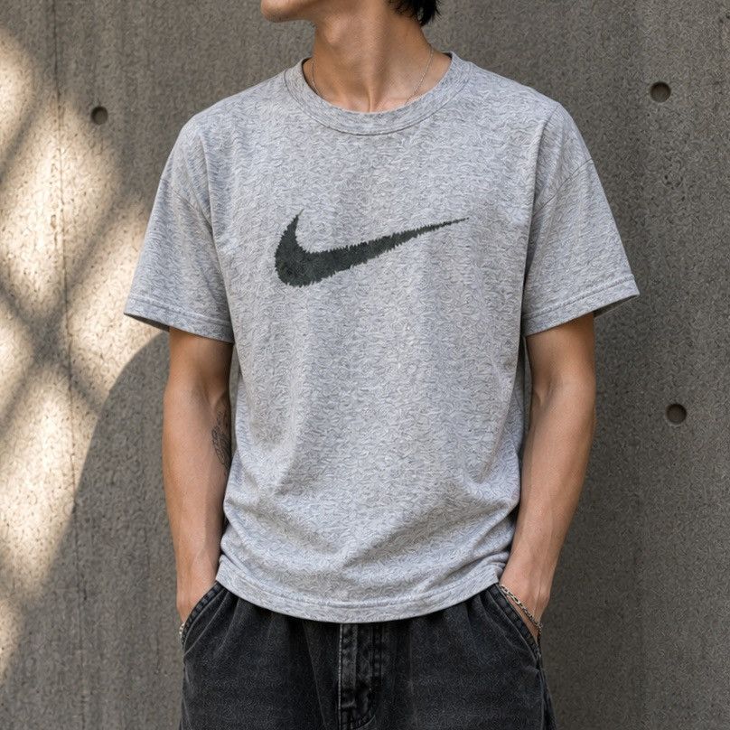 Nike × Vintage 90s Vintage Nike Air Bakin Flame Logo Tee Shirt