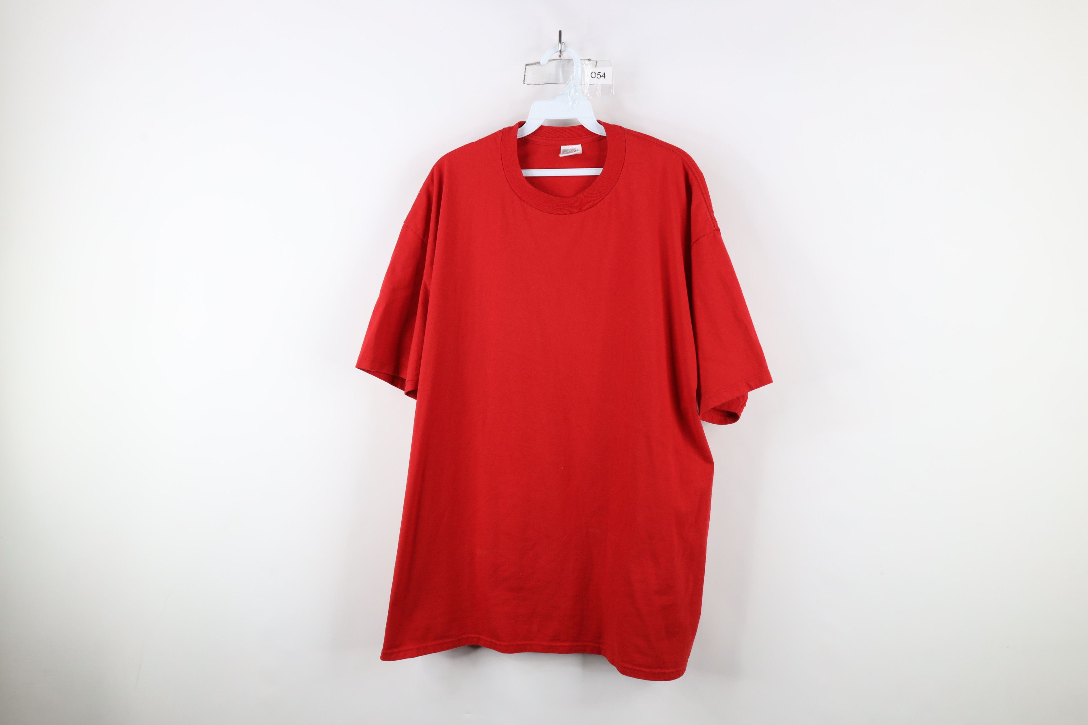 Vintage Vintage 90s Streetwear Blank Short Sleeve T-Shirt Red USA Size US XXL / EU 58 / 5 - 1 Thumbnail
