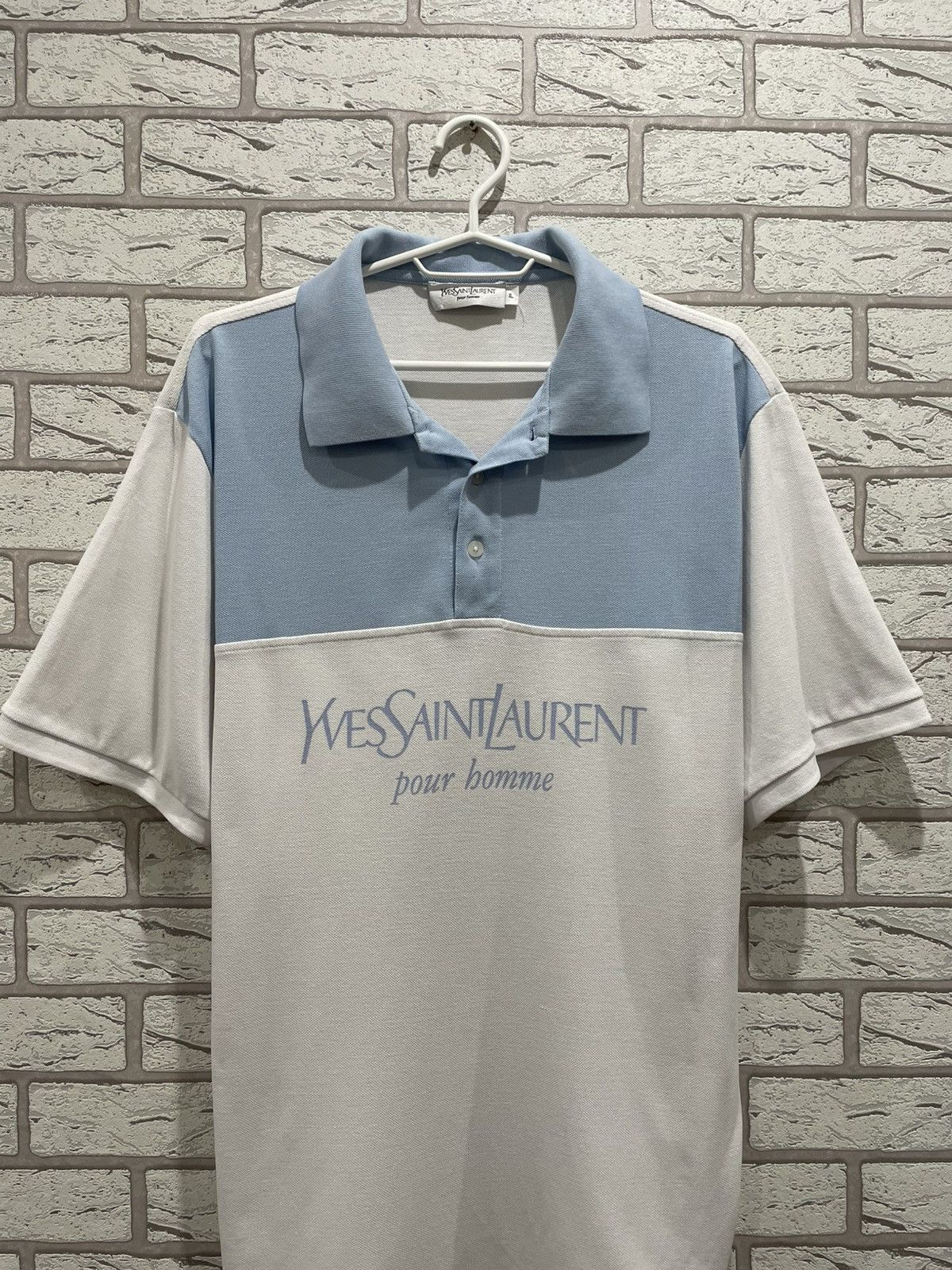 Yves Saint Laurent YSL Yves Saint Laurent Big Logo Polo T Shirt Tee Size US XL / EU 56 / 4 - 3 Thumbnail