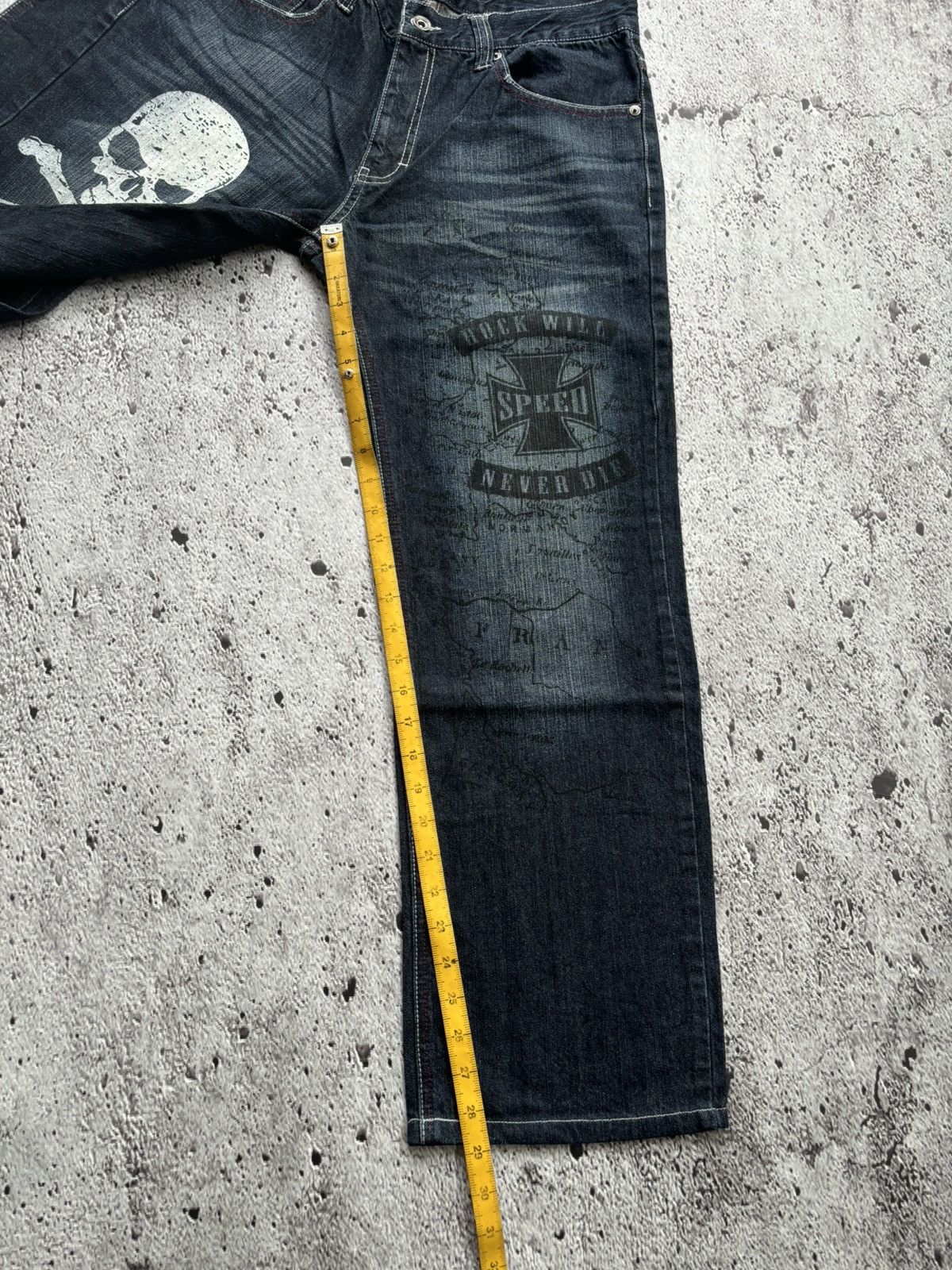 Hysteric Glamour 2000's Barcedos skull rock will speed never die bootcut Size US 32 / EU 48 - 13 Thumbnail