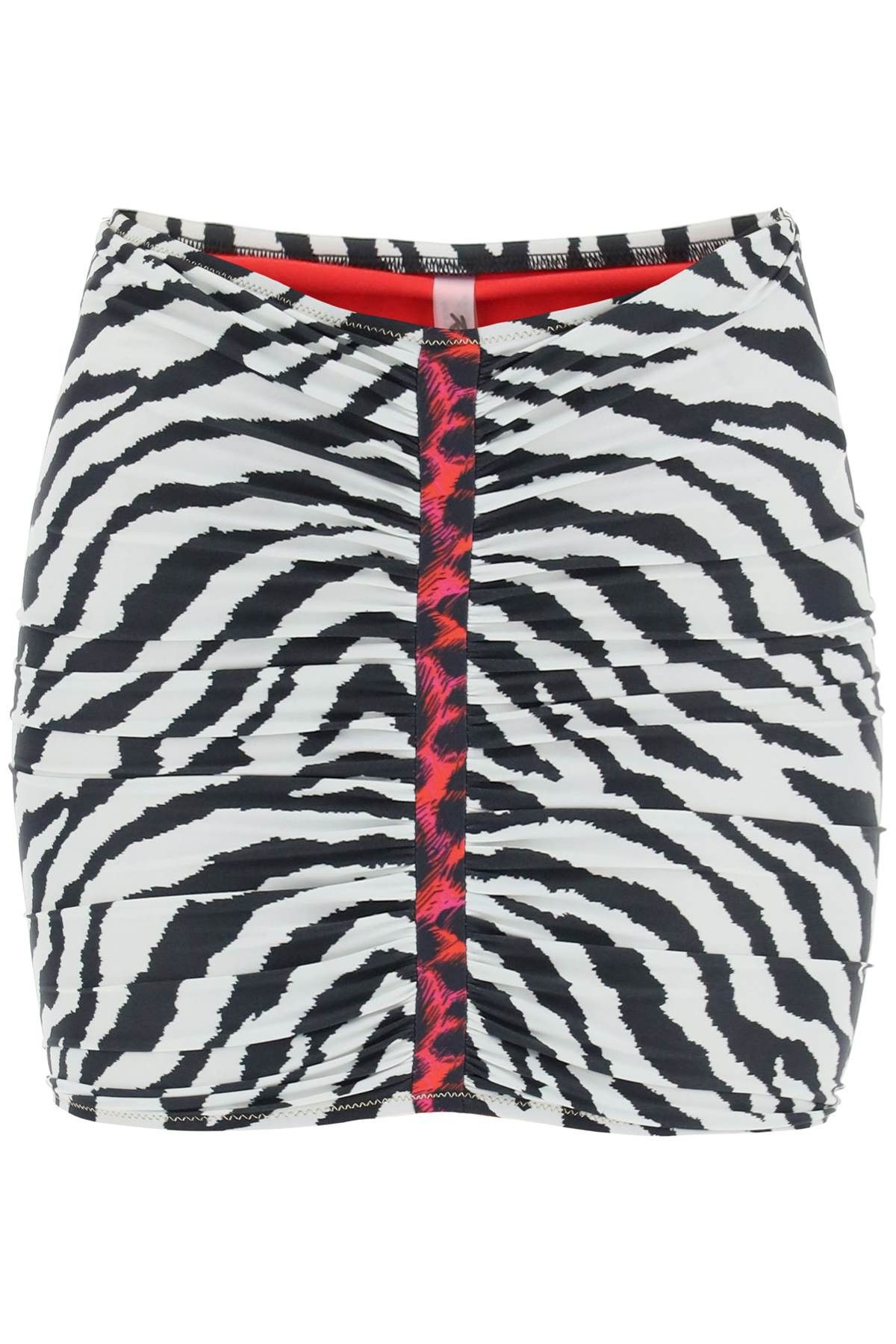 image of Reina Olga Geraldina Animalier Mini Skirt in Mixed Colours, Women's (Size Small)