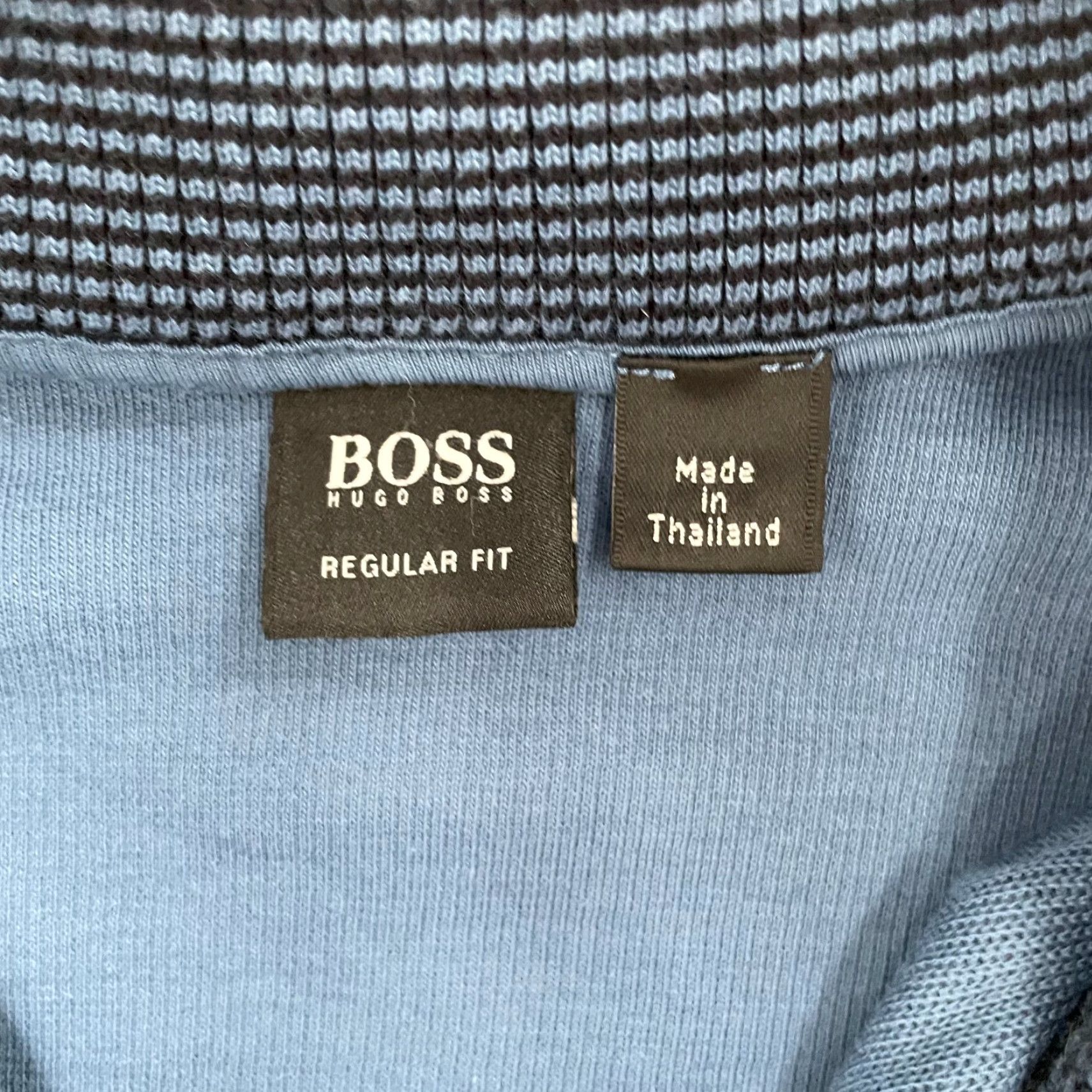 Hugo Boss HUGO BOSS Sweater Shirt Pullover Adult XL Blue 1/4 Button Logo Knit Cotton Mens XL Size US XL / EU 56 / 4 - 6 Thumbnail