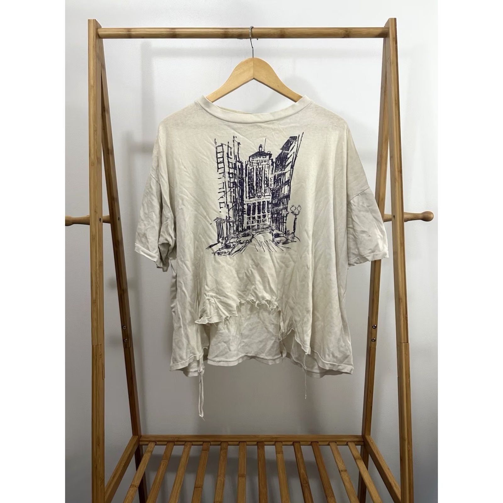 Thrasher VTG Chicago Board Of Trade Options Futures Thrashed Distressed Boxy T-Shirt 3XL Cream Mens Stocks Trading 90s Size US XXL / EU 58 / 5 - 2 Thumbnail