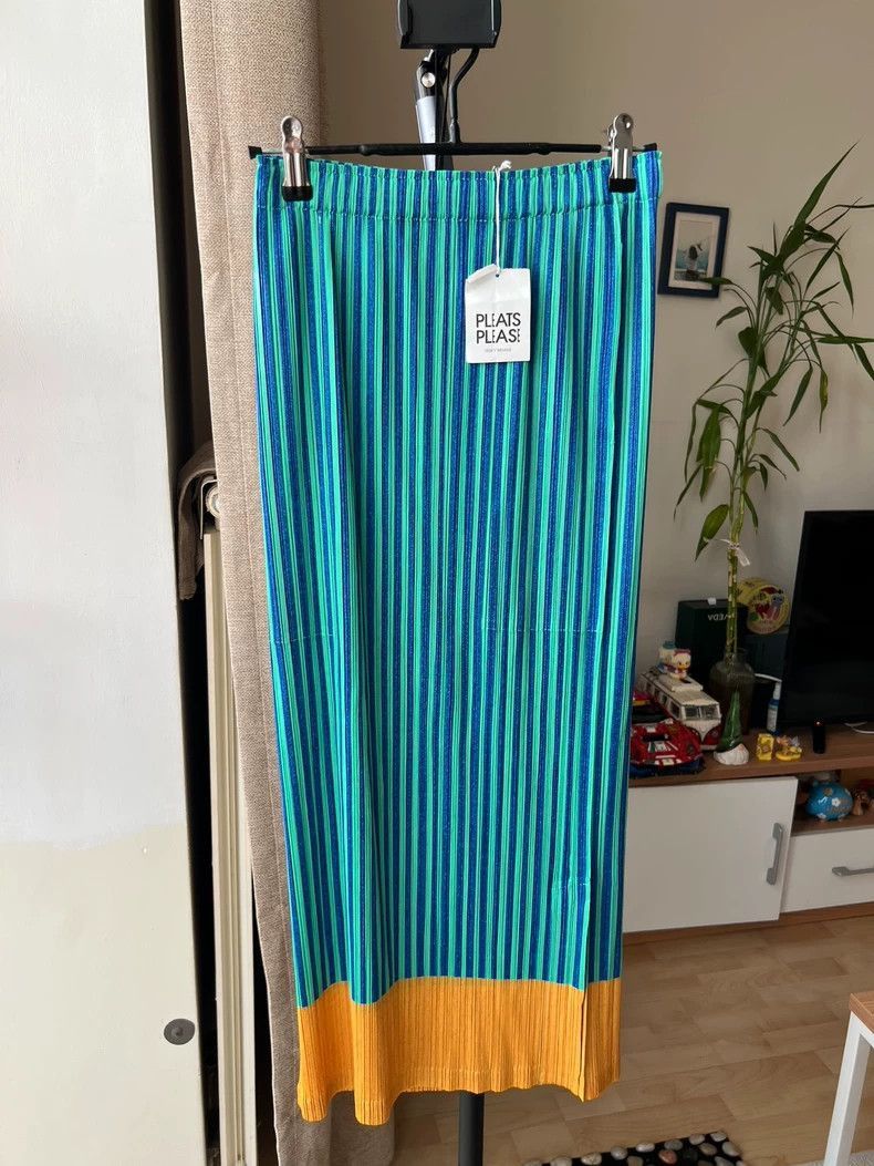 Issey Miyake Issey Miyake Pleated Blue Green Skirt-2508 Size US 30 / EU 46 - 2 Thumbnail