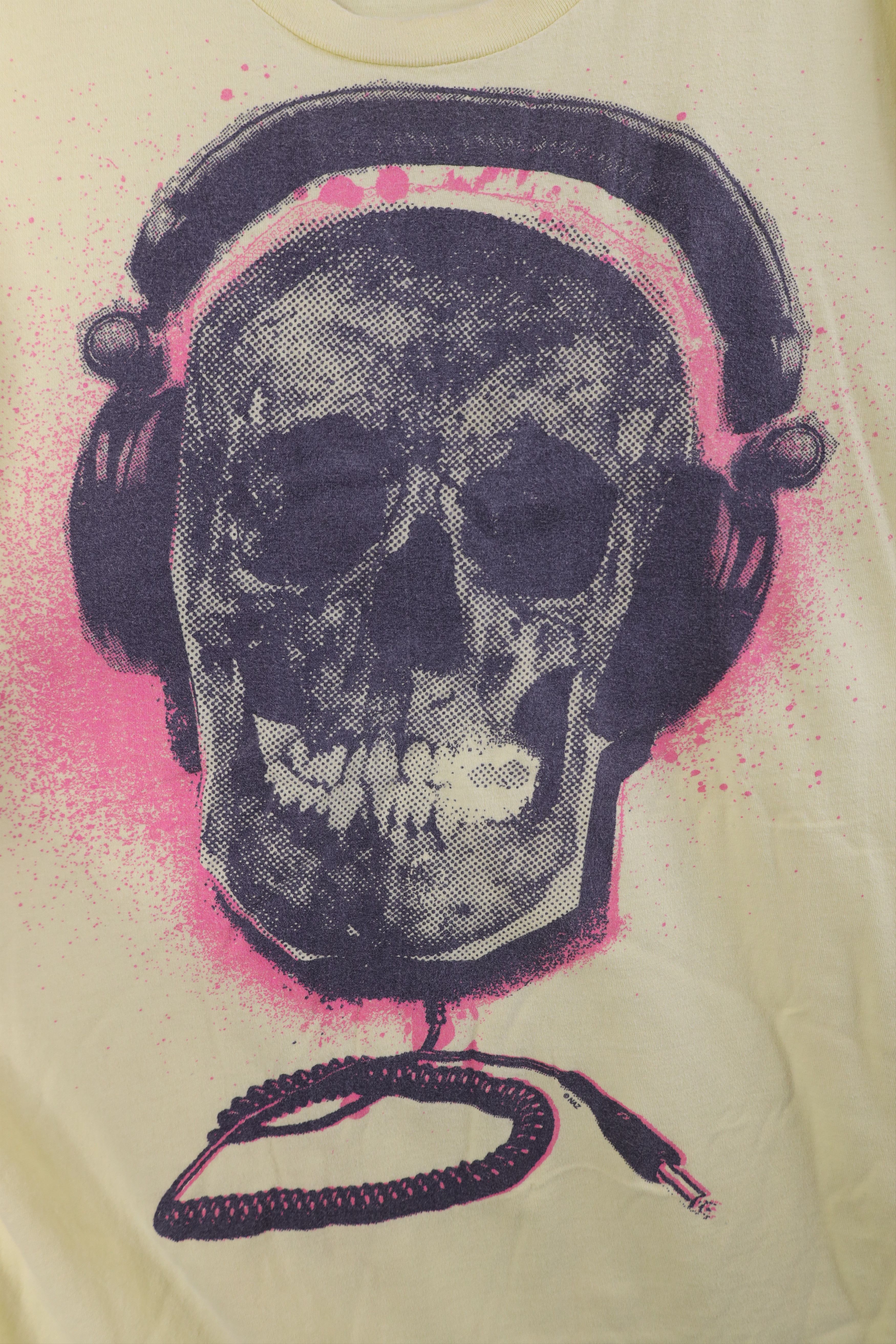 Vintage Vintage 90s Y2K Streetwear Skull Music DJ T-Shirt Yellow Size US L / EU 52-54 / 3 - 4 Thumbnail