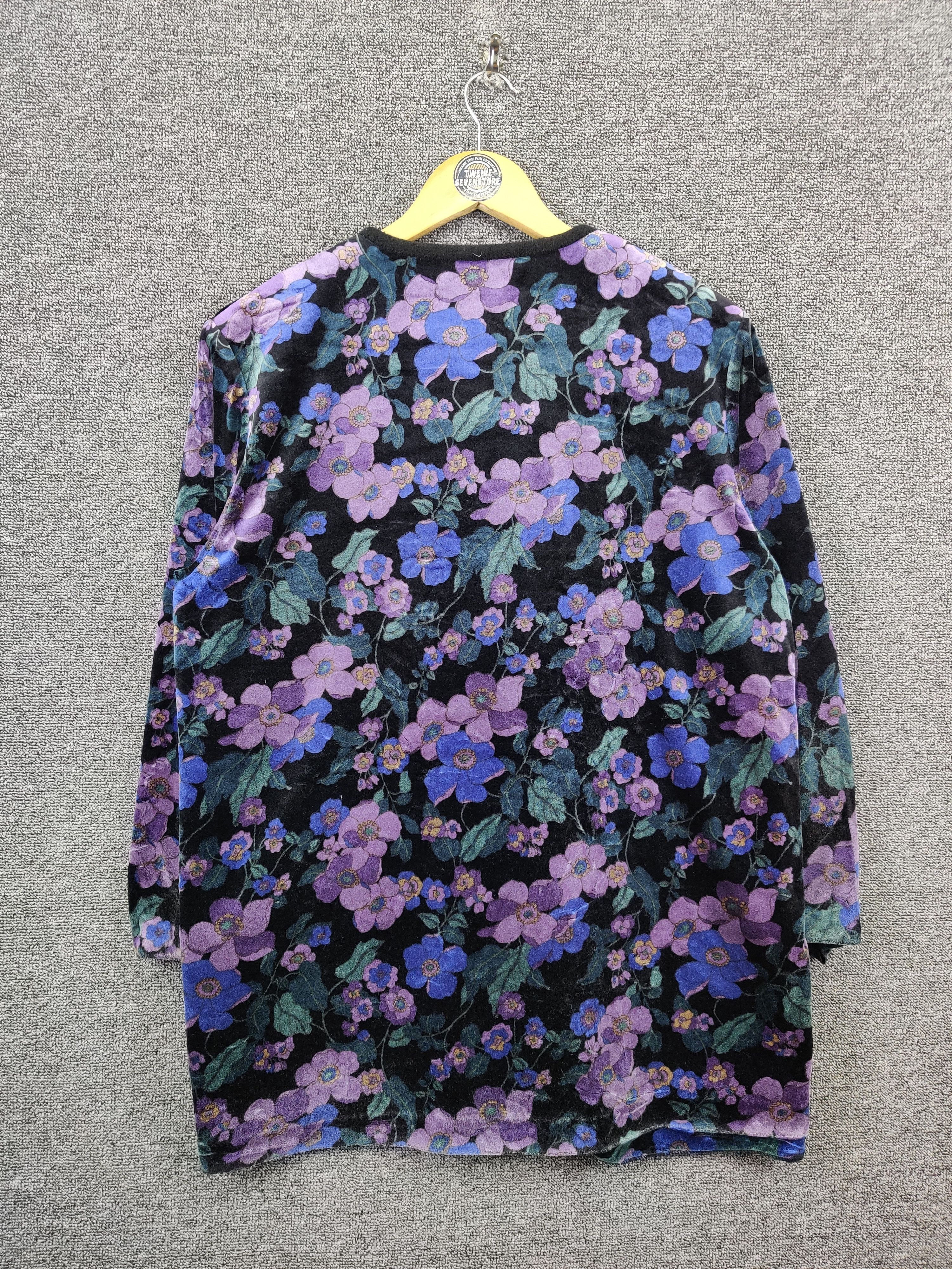 Japanese Brand Vintage Cardigan Velvet Floral By My Brand Size US L / EU 52-54 / 3 - 8 Thumbnail