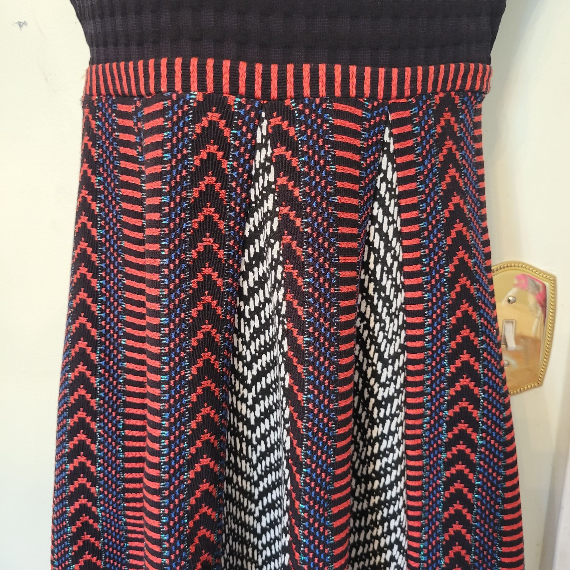 Anthropologie Anthropologie Maeve 4P Sleeveless Fit Flare Dress Chevron Sk Size S / US 4 / IT 40 - 5 Thumbnail