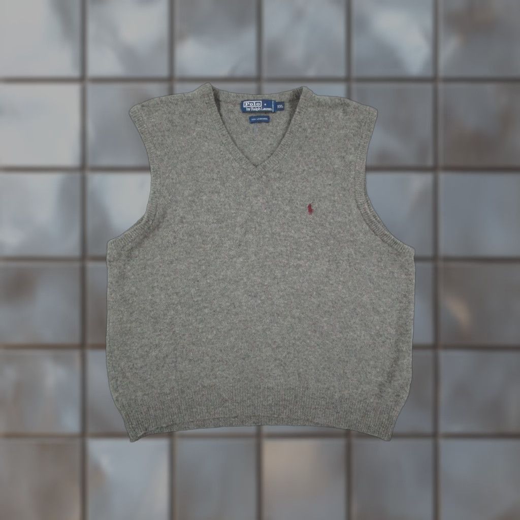 Polo Ralph Lauren VINTAGE Polo Ralph Lauren Vest Shirt Mens 2XL Gray Lambswool V Neck Pony Size US XXL / EU 58 / 5 - 1 Thumbnail