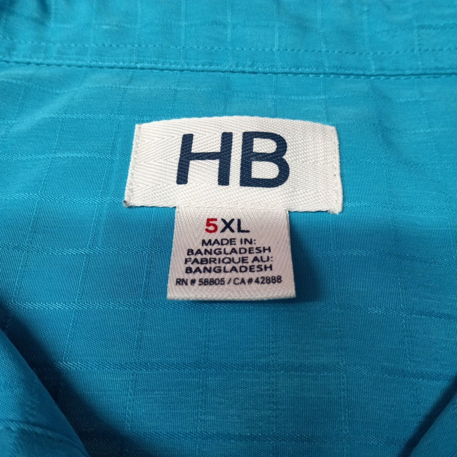 Other HB Harbor Bay Men's Shirt Size 5XL Green Textured Button Up Size US XXL / EU 58 / 5 - 3 Thumbnail