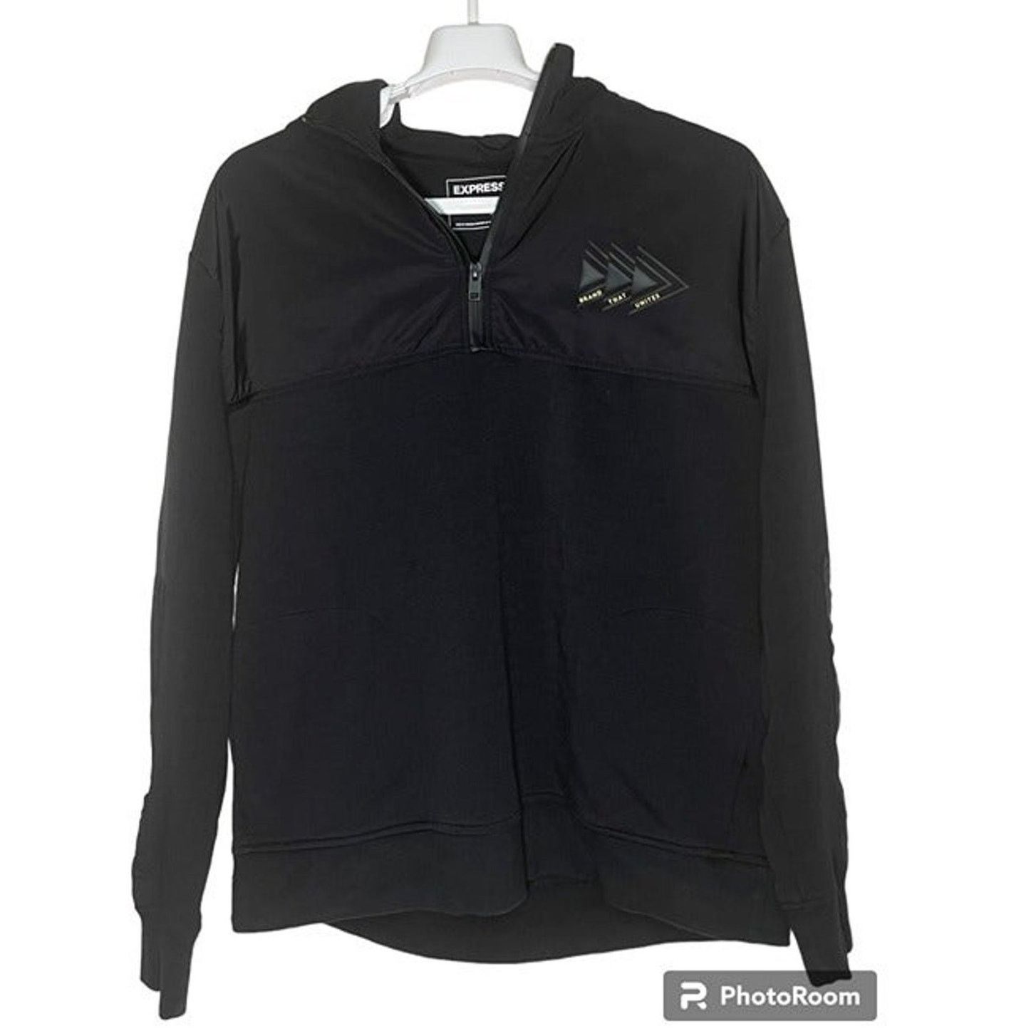 Express Express Black Hoodie “Brand That Unites” Men’s Size L USED Size US L / EU 52-54 / 3 - 1 Thumbnail