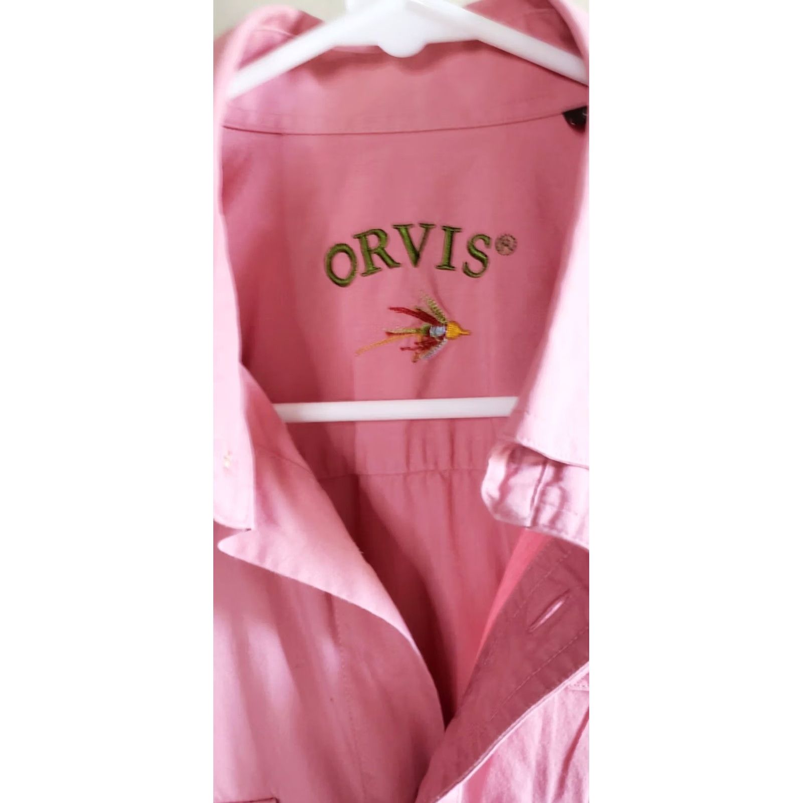Orvis Orvis Men's Medium Pink Short Sleeve Button-Up Outdoors Fishing Shirt Pockets Size US M / EU 48-50 / 2 - 5 Thumbnail