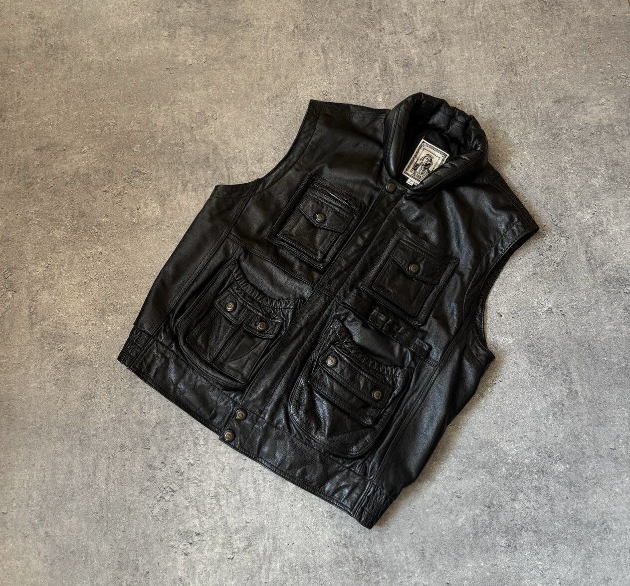 Y2k Real Leather Japanese Brand Vest