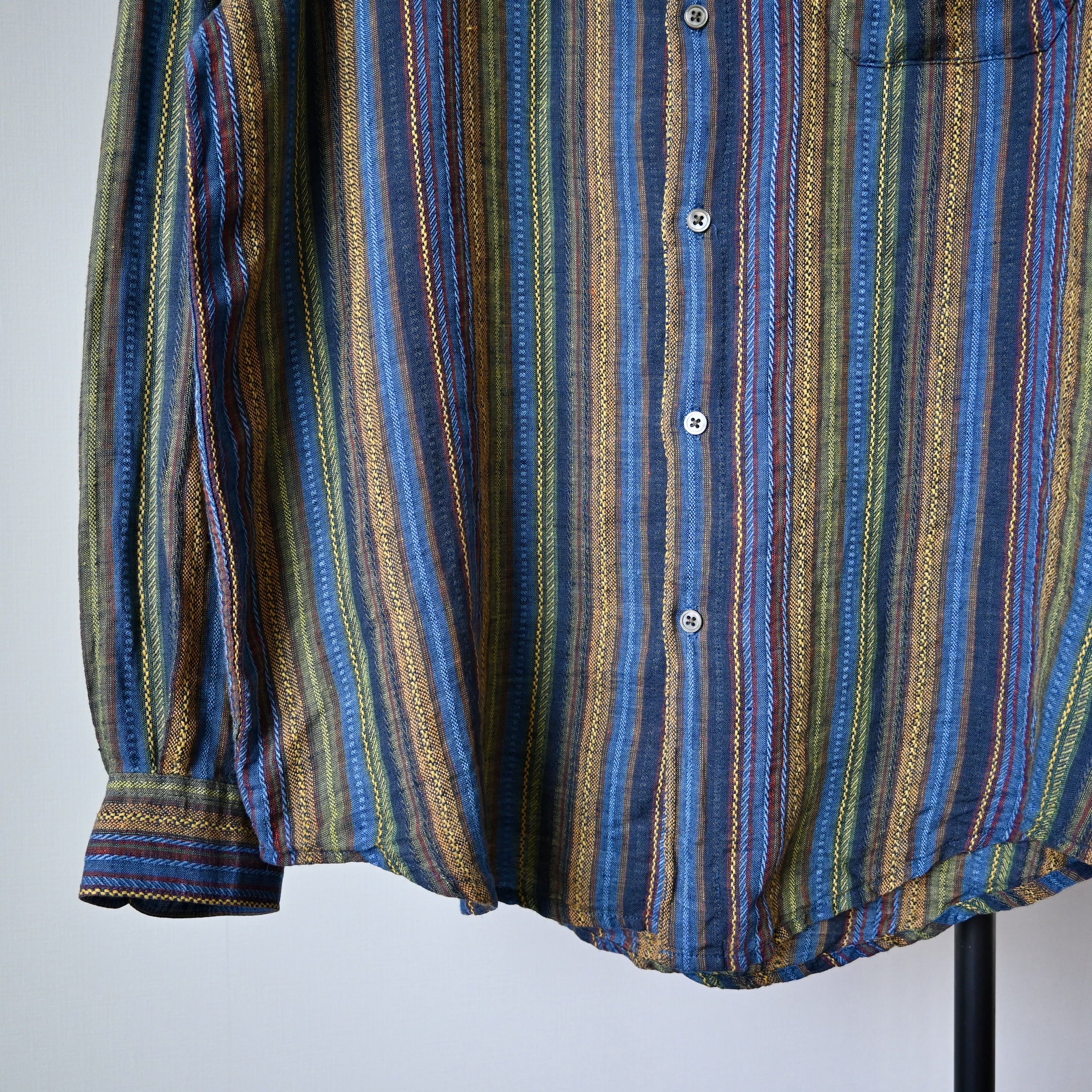 The Territory Ahead VTG 1990s TERRITORY RESERVE ethnic multistriped linen shirt Size US L / EU 52-54 / 3 - 3 Thumbnail