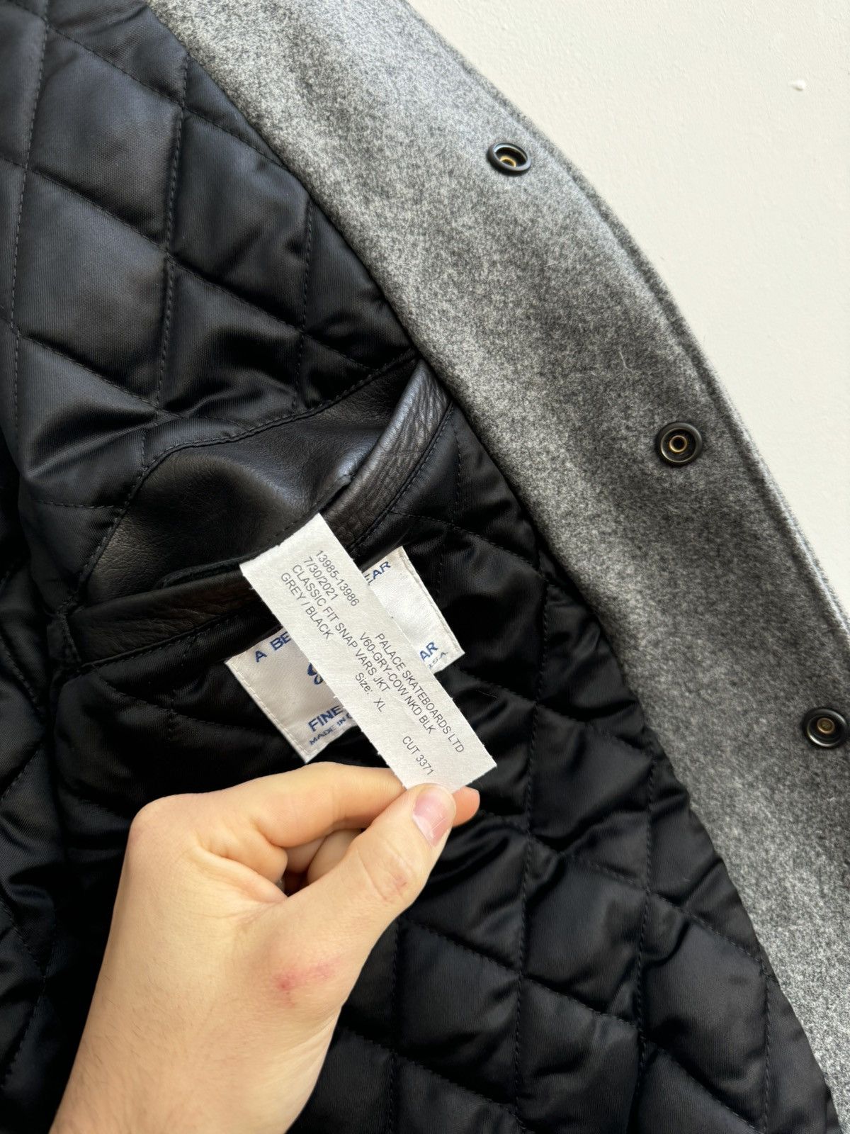 Palace Palace x Stella Artois Wool Stadium Jacket In Grey & Black Size US XL / EU 56 / 4 - 17 Thumbnail