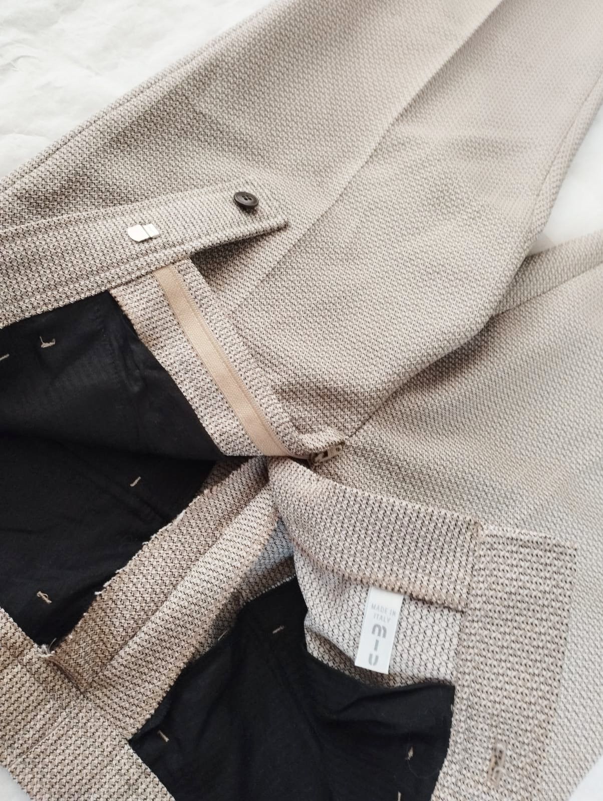 Miu Miu MiuMiu 2001 Beige Micro - Herringbone Pants Size US 30 / EU 46 - 7 Thumbnail