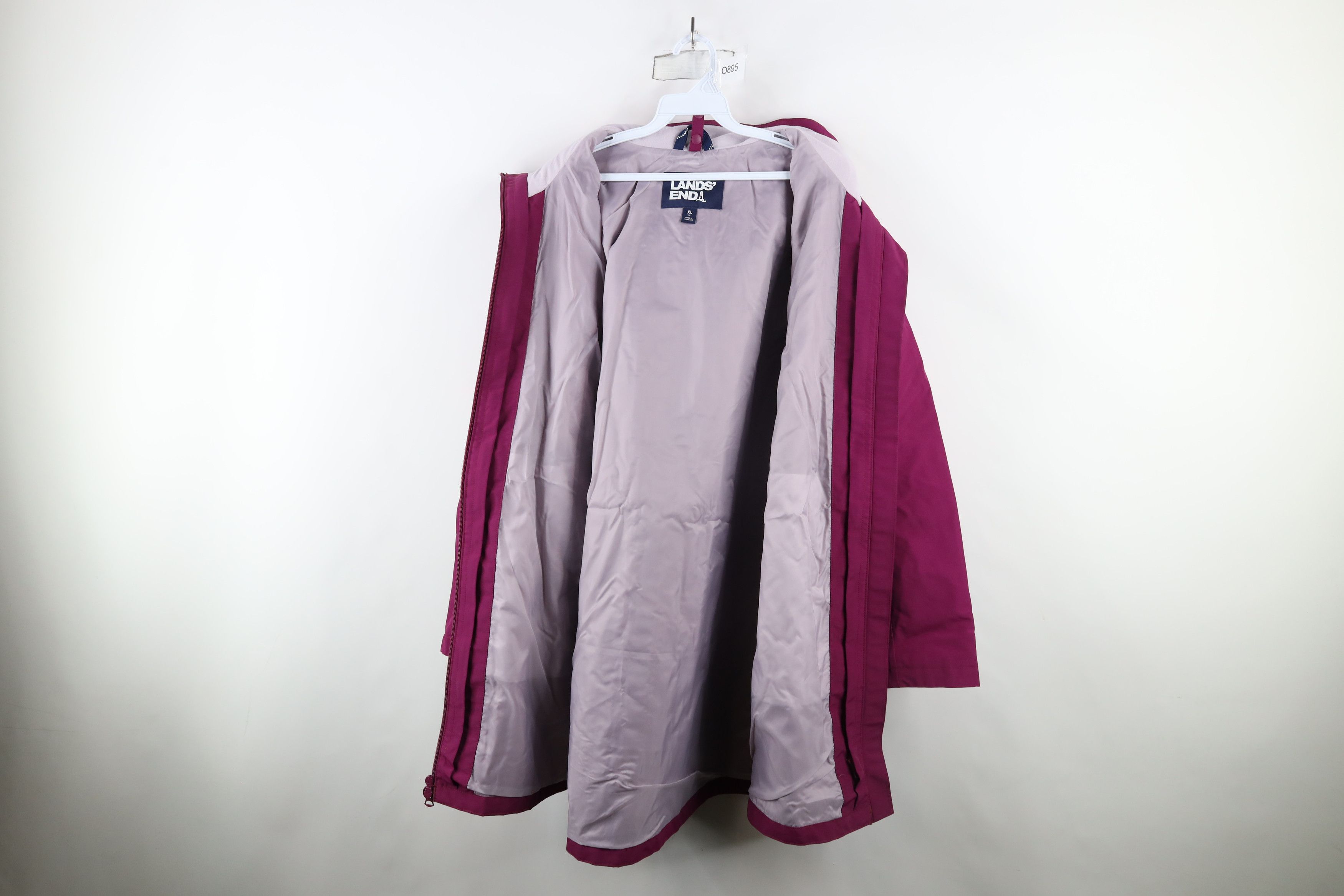 Lands' End × Vintage Lands End Waterproof Full Zip Hooded Rain Jacket Coat Purple Size XL / US 12-14 / IT 48-50 - 8 Thumbnail