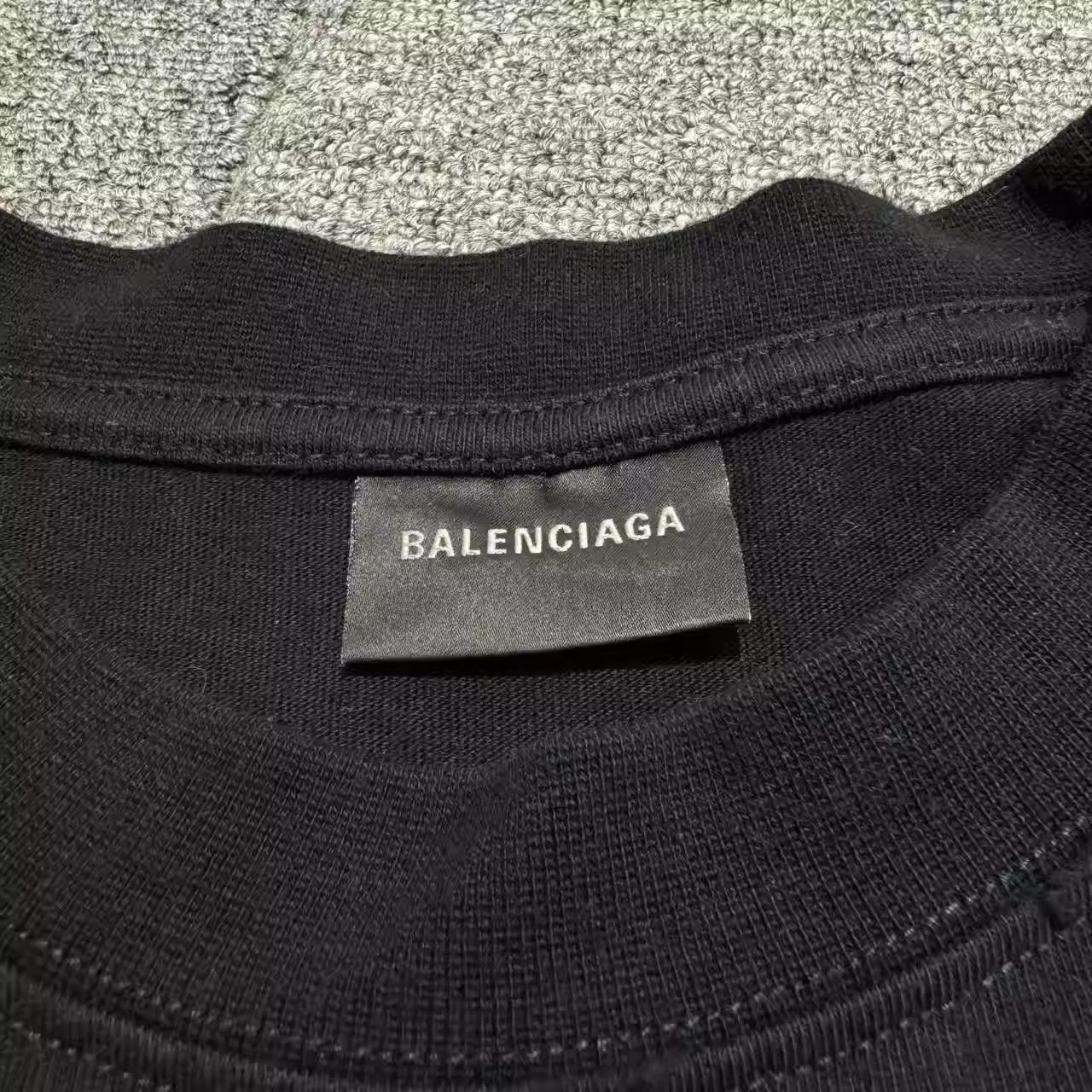 Balenciaga Permeates Letter Print Short Sleeves