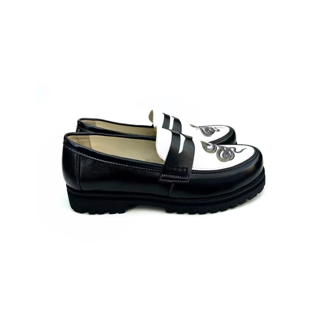 Genuine Leather Silane Loafer Shoes Leather Snake Black Size US 10 / EU 43 - 2 Thumbnail