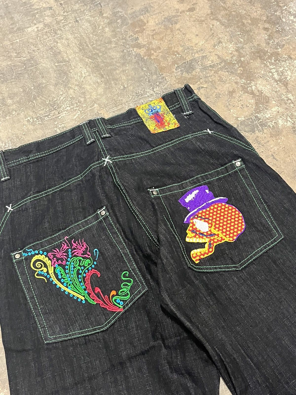 Archive grunge wide denim y2k opium 平成 Opium Jean | Y2K Streetwear | y2k streetwear