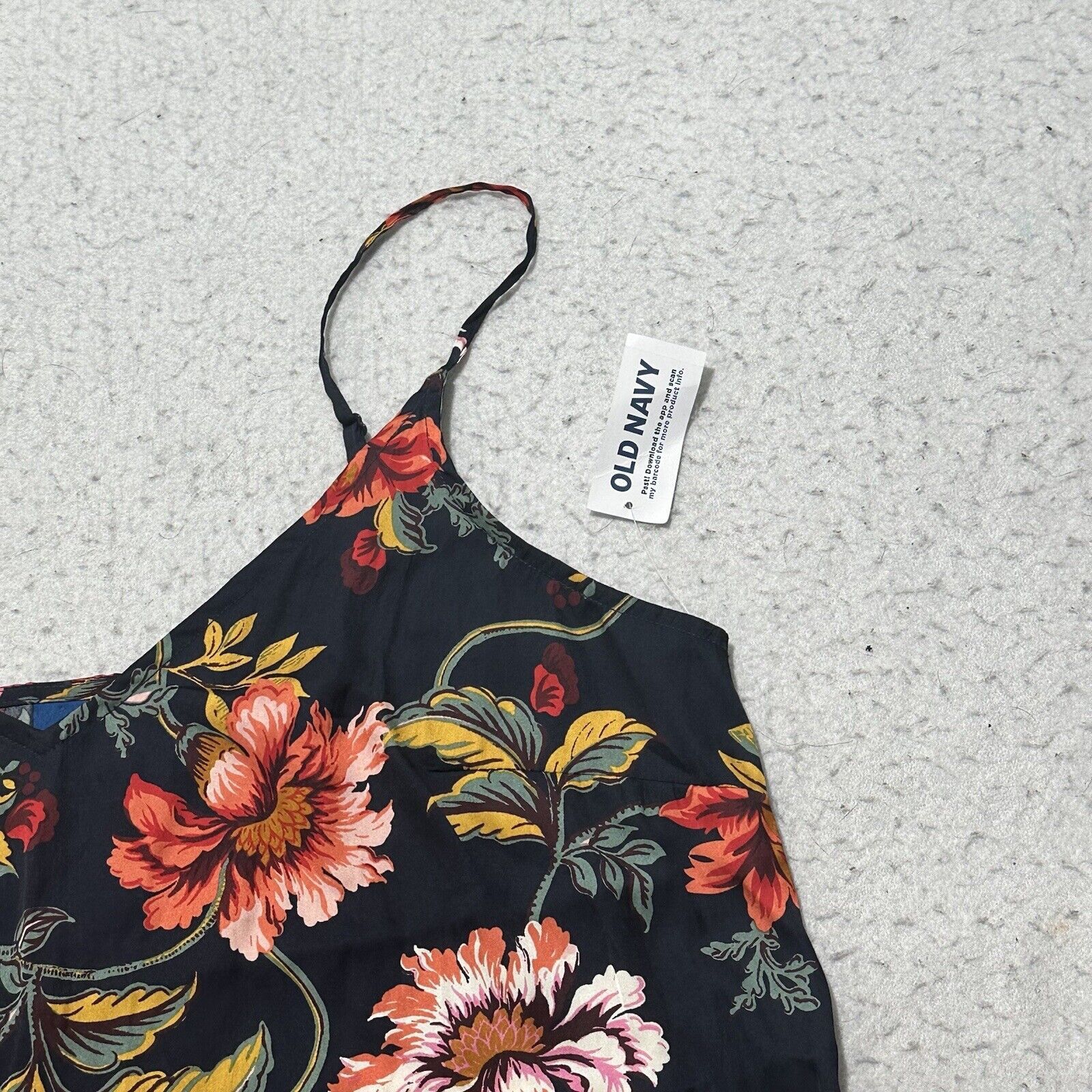 Old Navy Old Navy Small Navy Blue Floral Pajama Tank Top Lightweight Size S / US 4 / IT 40 - 3 Thumbnail