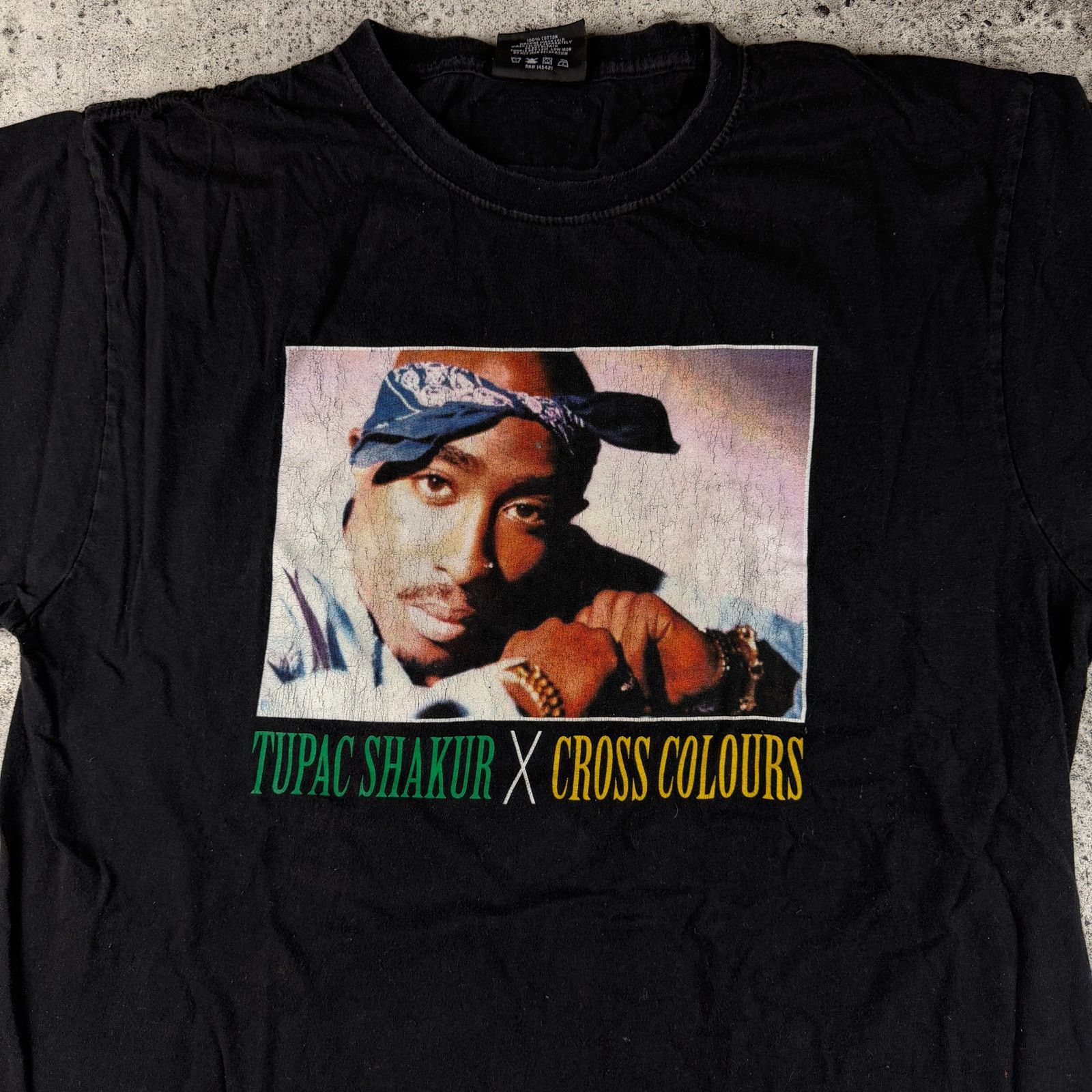 Band Tees × Cross Colours × Japanese Brand Tupac X Cross Colours Rap Tee Size Large Hip Hop Rap Shirt Size US L / EU 52-54 / 3 - 2 Thumbnail