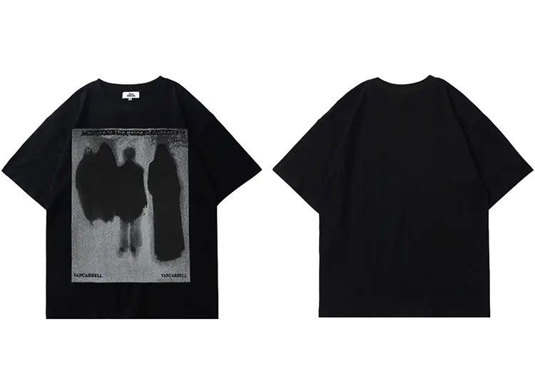 Japanese Brand Dark Style Shadow Printed T-Shirt Size US XXL / EU 58 / 5 - 2 Thumbnail