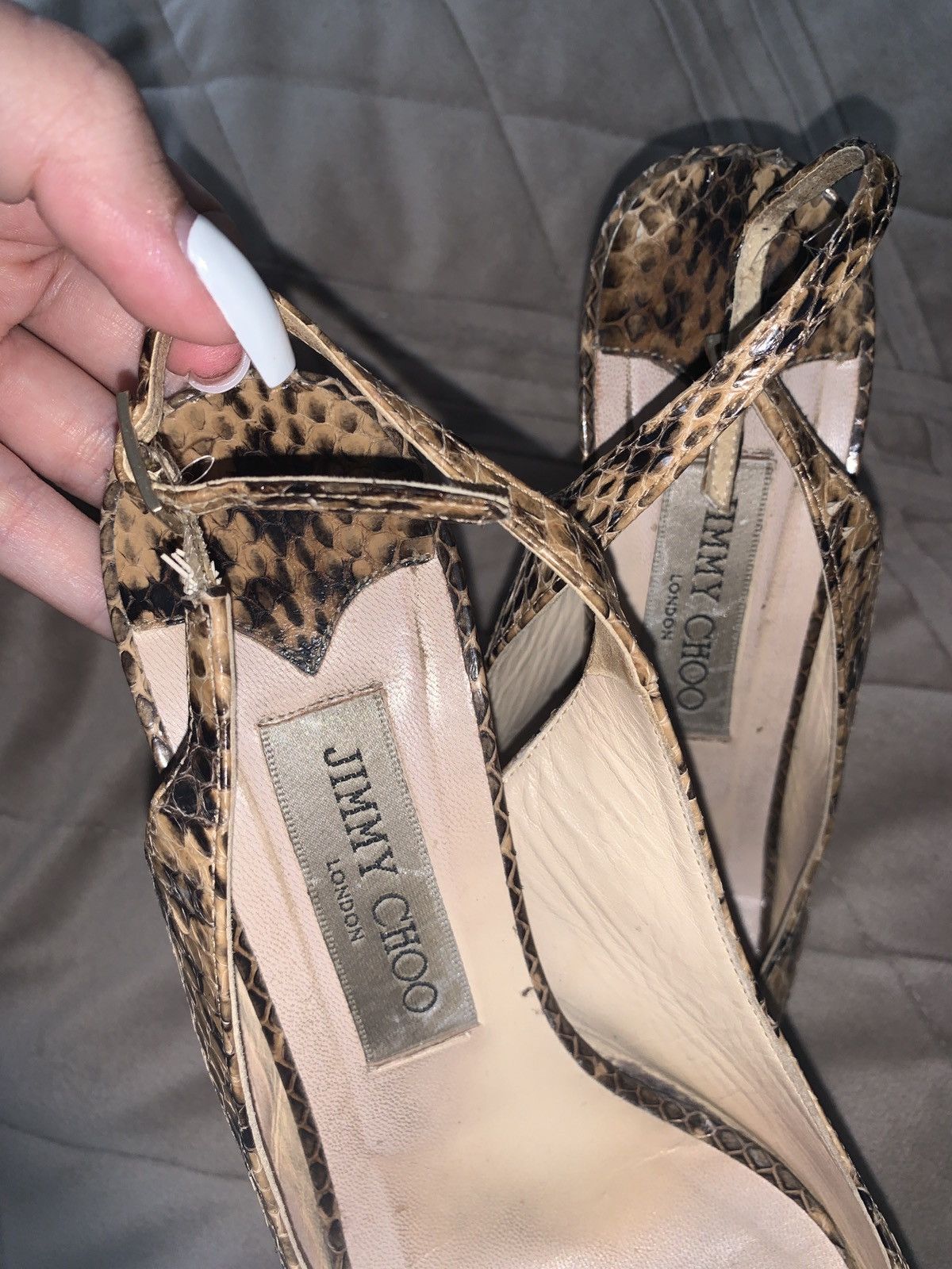 Jimmy Choo Jimmy Choo Snake Slingback Heels Size US 6 / IT 36 - 3 Thumbnail