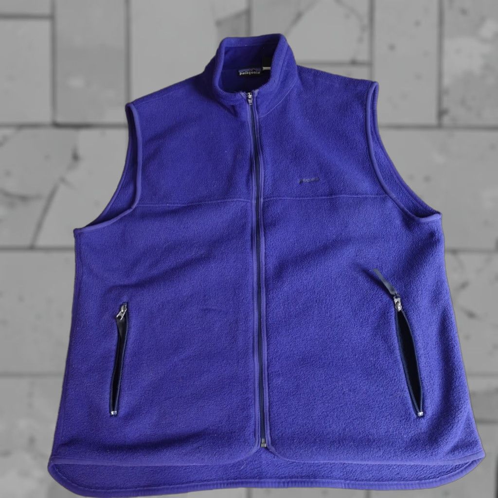 Patagonia VINTAGE Patagonia Mens Jacket XL Blue Purple Fleece Synchilla Vest Made in USA Size US XL / EU 56 / 4 - 1 Thumbnail