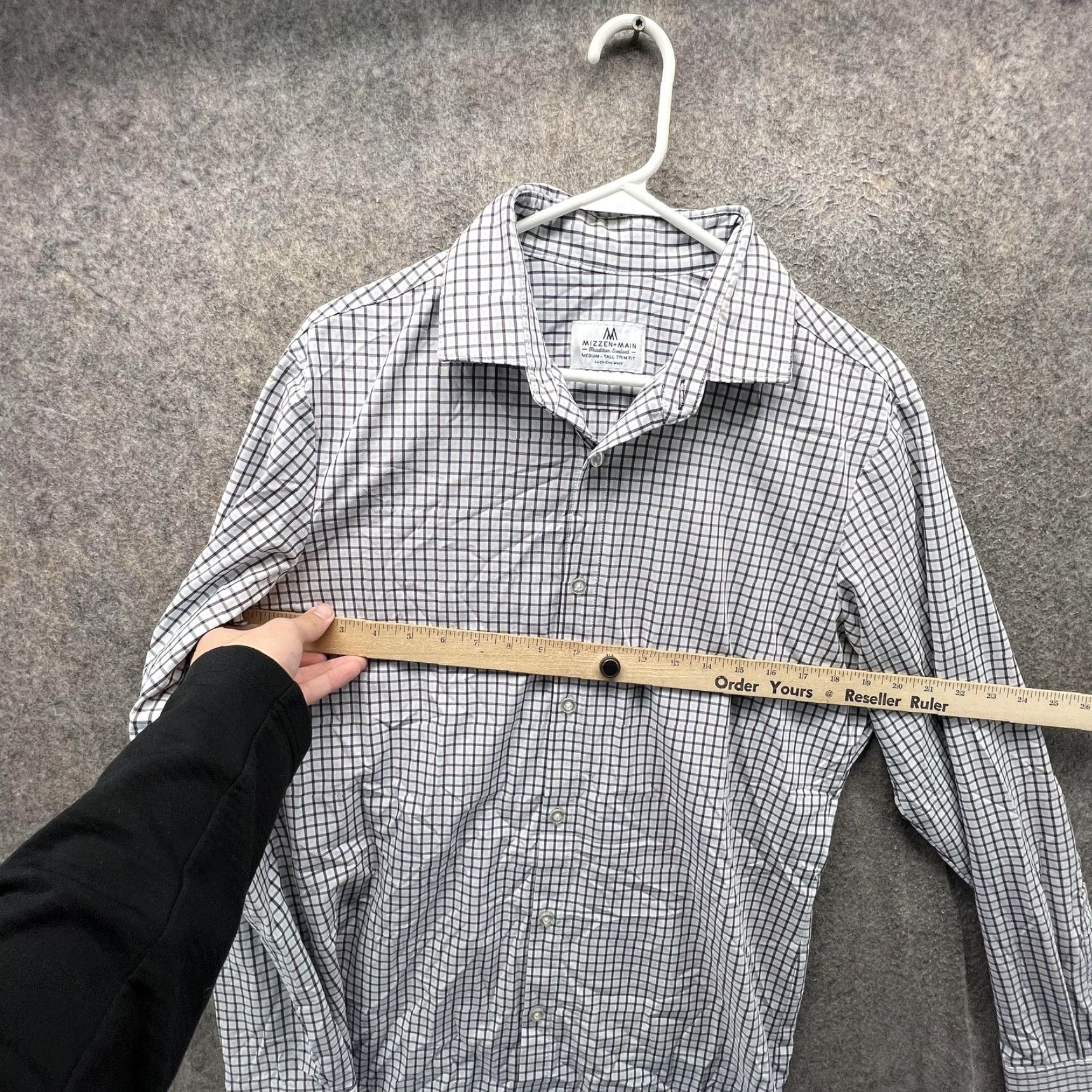 Mizzen+Main Mizzen+Main Dress Shirt Mens MT Blue Check Slim Fit Long Sleeve Shirt Size 40R - 4 Thumbnail