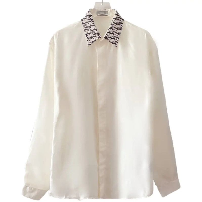Dior Dior Beige Silk Women's Shirt 0089 Size M / US 6-8 / IT 42-44 - 1 Thumbnail