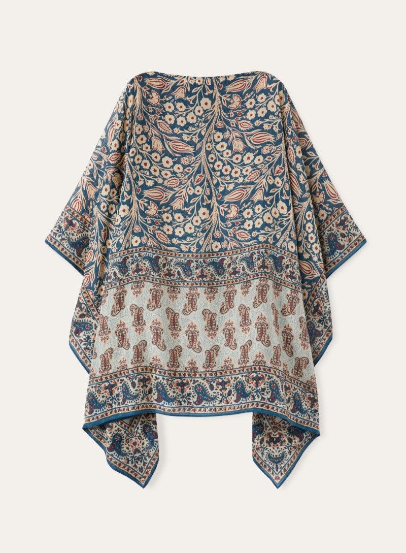 Loro Piana o1srvl11e0325 FAO0223 Silk Poncho in Multicolor Size S / US 4 / IT 40 - 1 Thumbnail