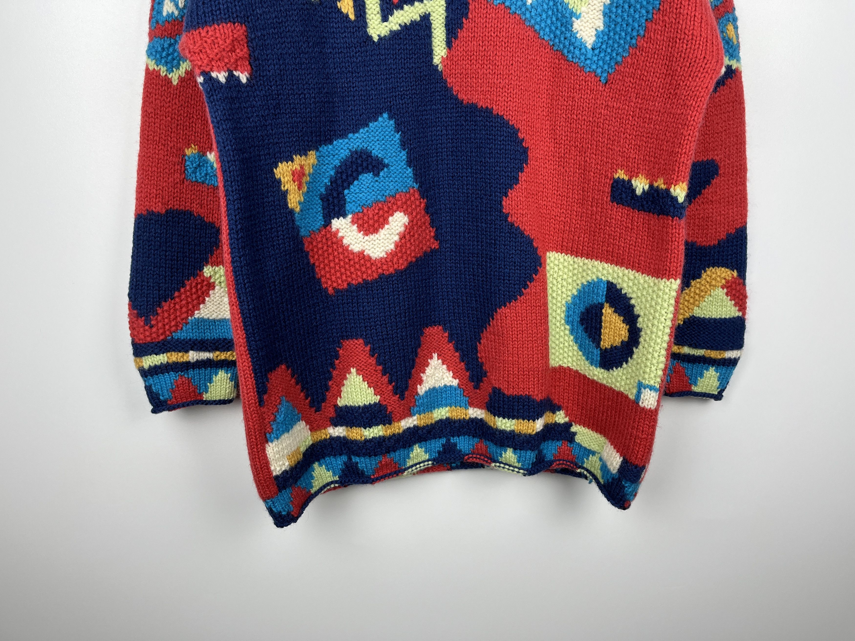 Vintage PACO Abstract Geometric Crazy Wool Knit Sweater Size S/M Size US S / EU 44-46 / 1 - 4 Thumbnail