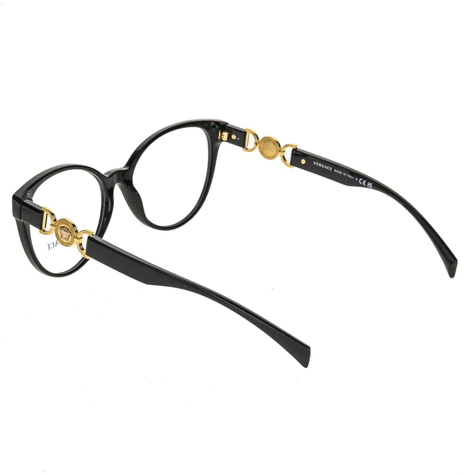 Versace VERSACE Medusa logo Buckle VE3334 Black Gold Eyeglass 3334 Size ONE SIZE - 6 Thumbnail