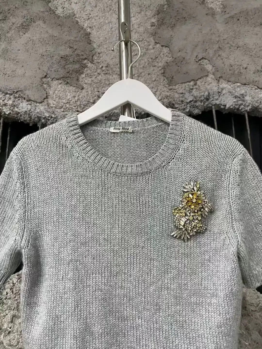 Miu Miu gray rhinestone sweater from miumiu. Size S / US 4 / IT 40 - 3 Thumbnail