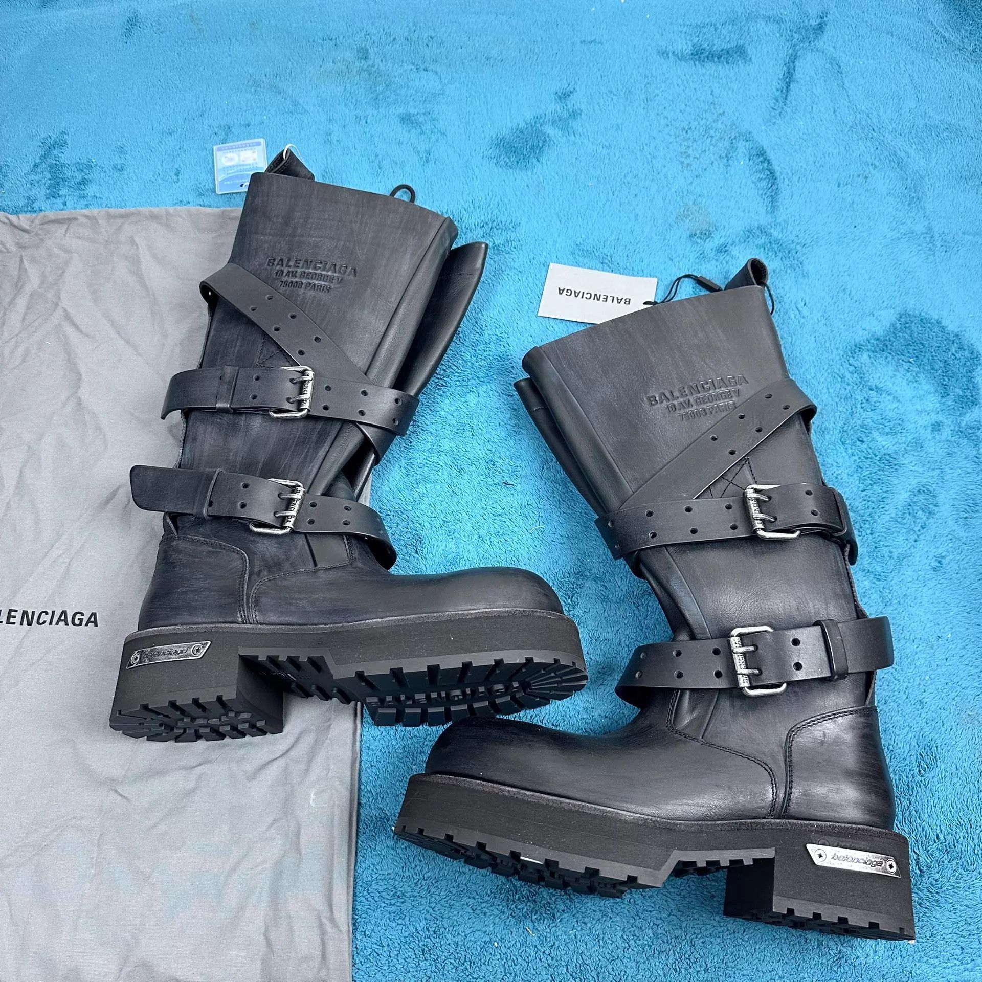 Balenciaga Balenciaga Vebom Calf Knee-High Buckle Boots Black 38 Size US 7.5 / IT 37.5 - 2 Thumbnail