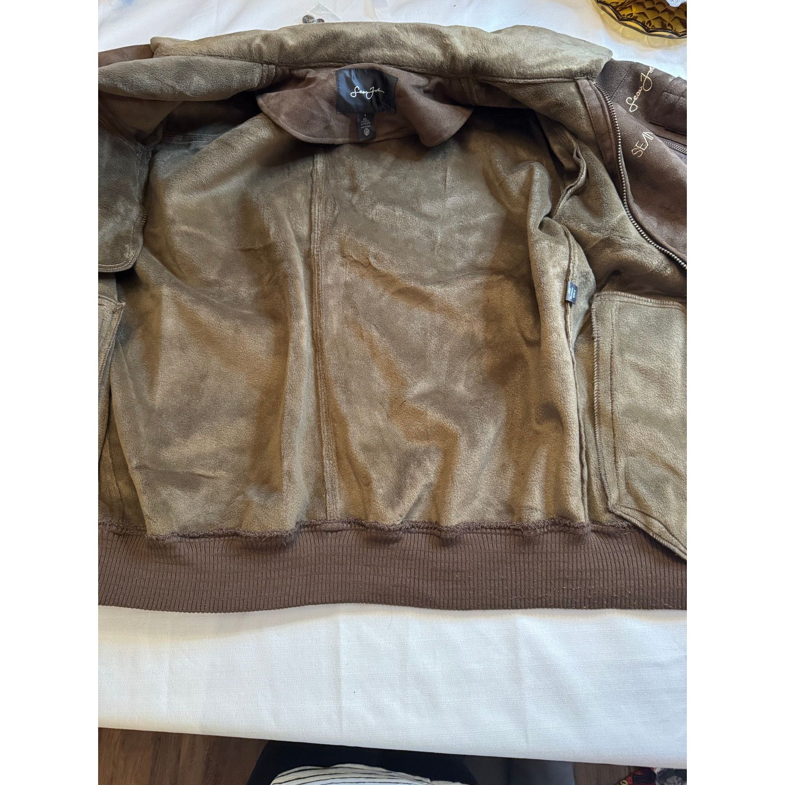 Sean John Sean John G-III Apparel Bomber Jacket Faux-Suede Men Sz L Size US L / EU 52-54 / 3 - 6 Thumbnail