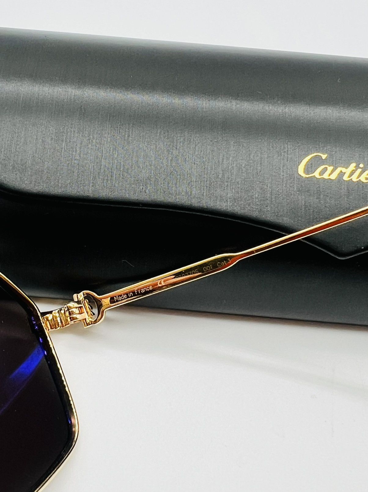 Cartier Cartier CT0270S 001 Square Gold Grey Cartier Sunglasses Size ONE SIZE - 7 Thumbnail